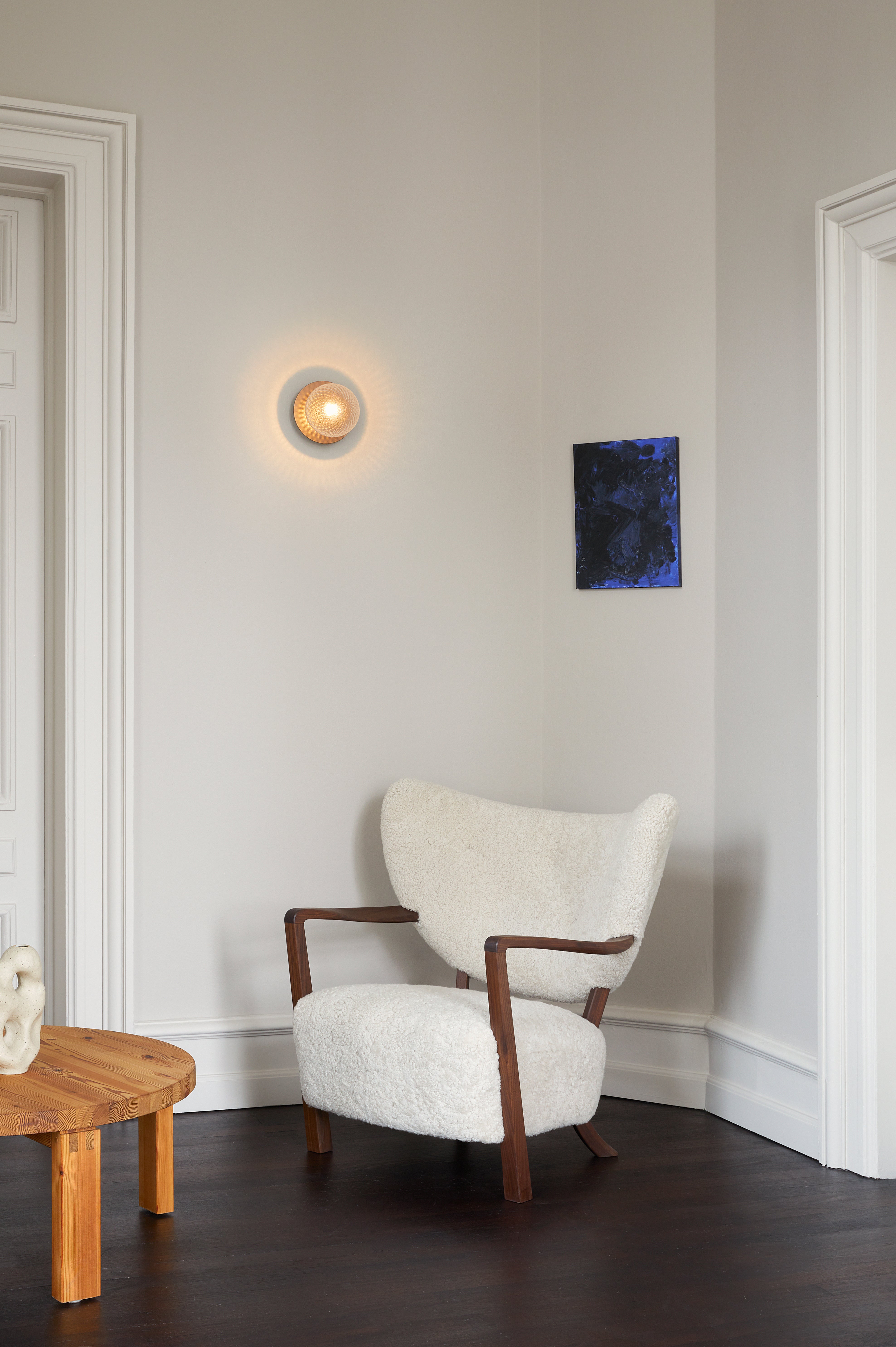 LIILA Recessed Wall Light in Dark Brown with Transparent Glass