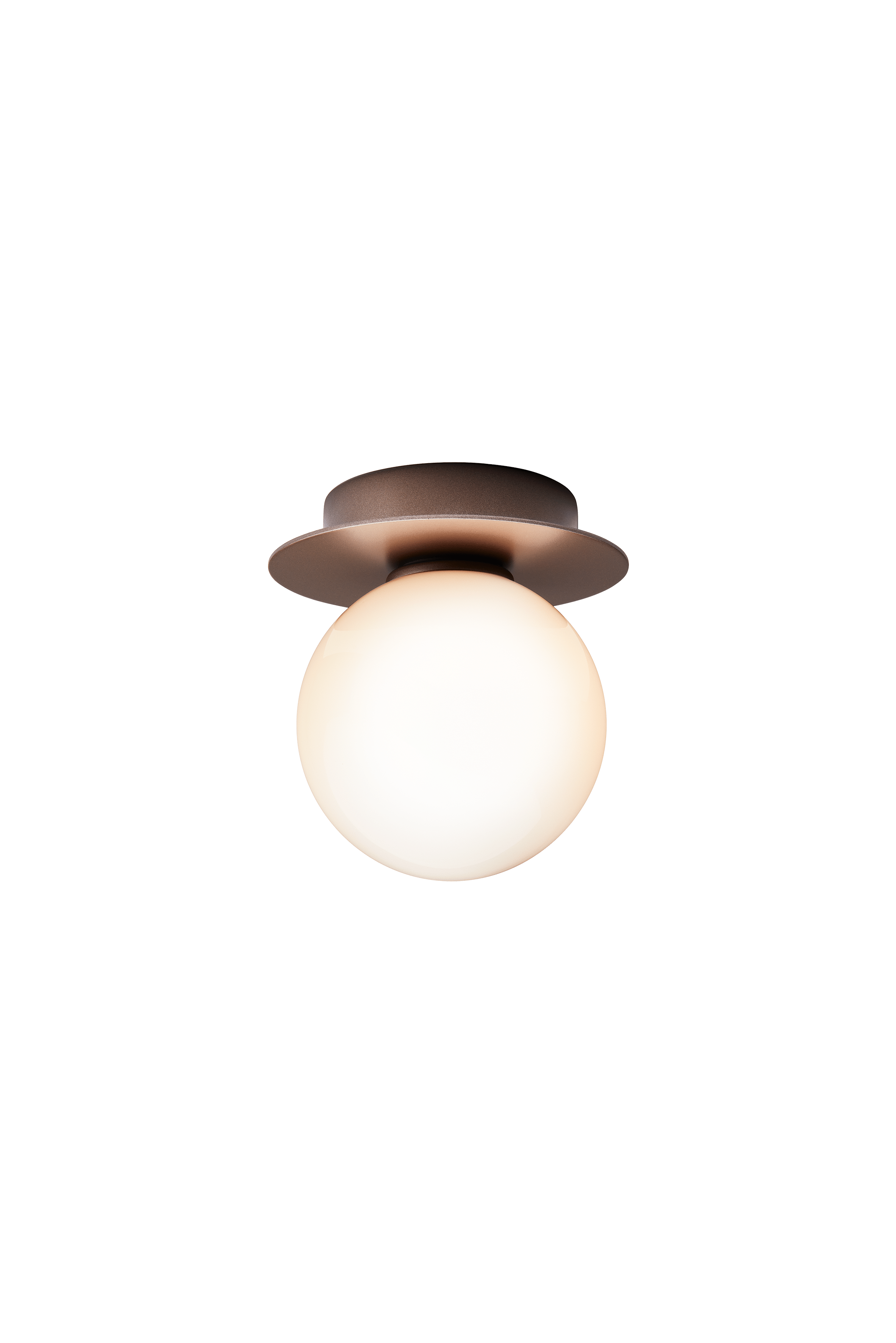 Recessed Wall Light LIILA Dark Brown with Opal Glass