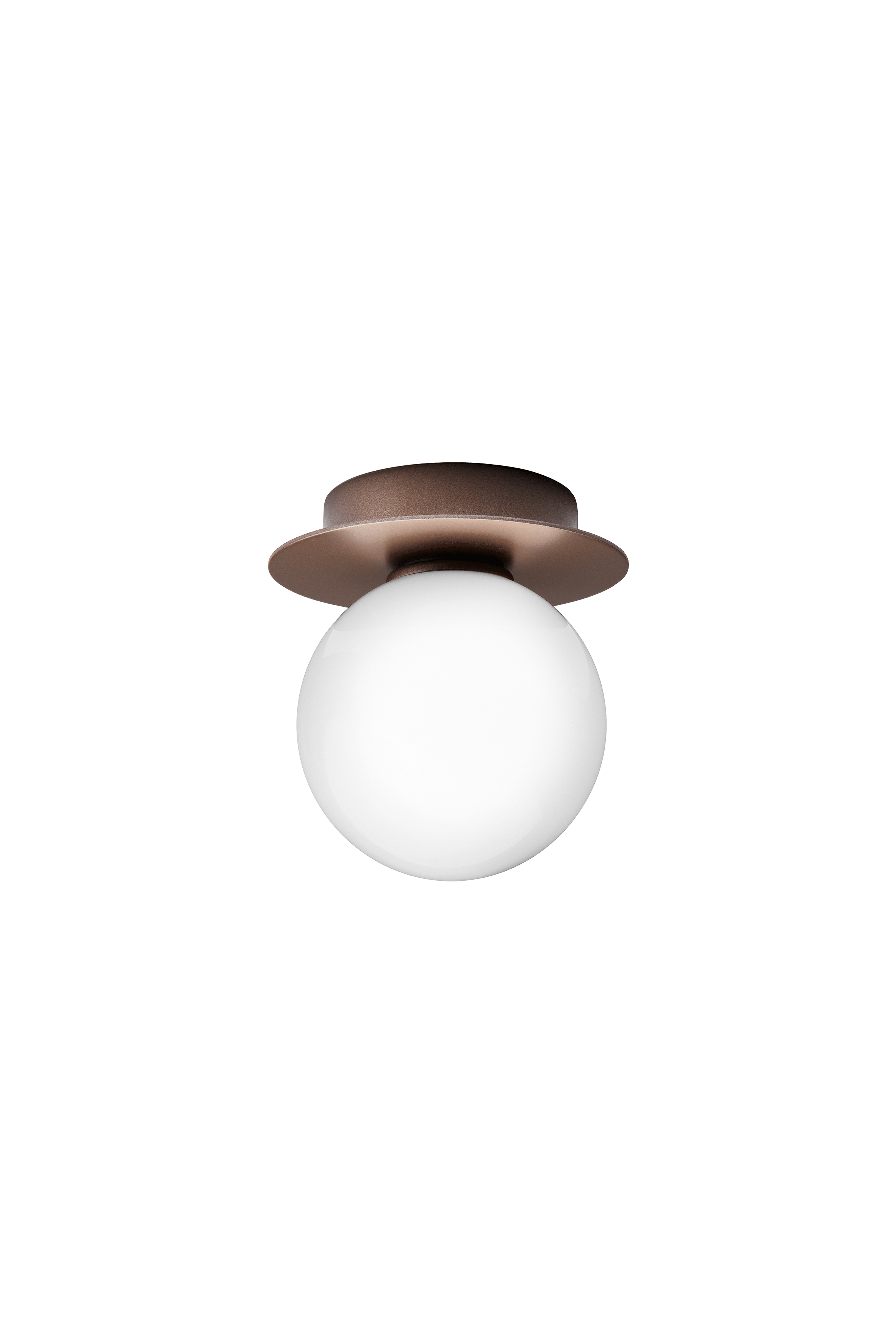 Recessed Wall Light LIILA Dark Brown with Opal Glass