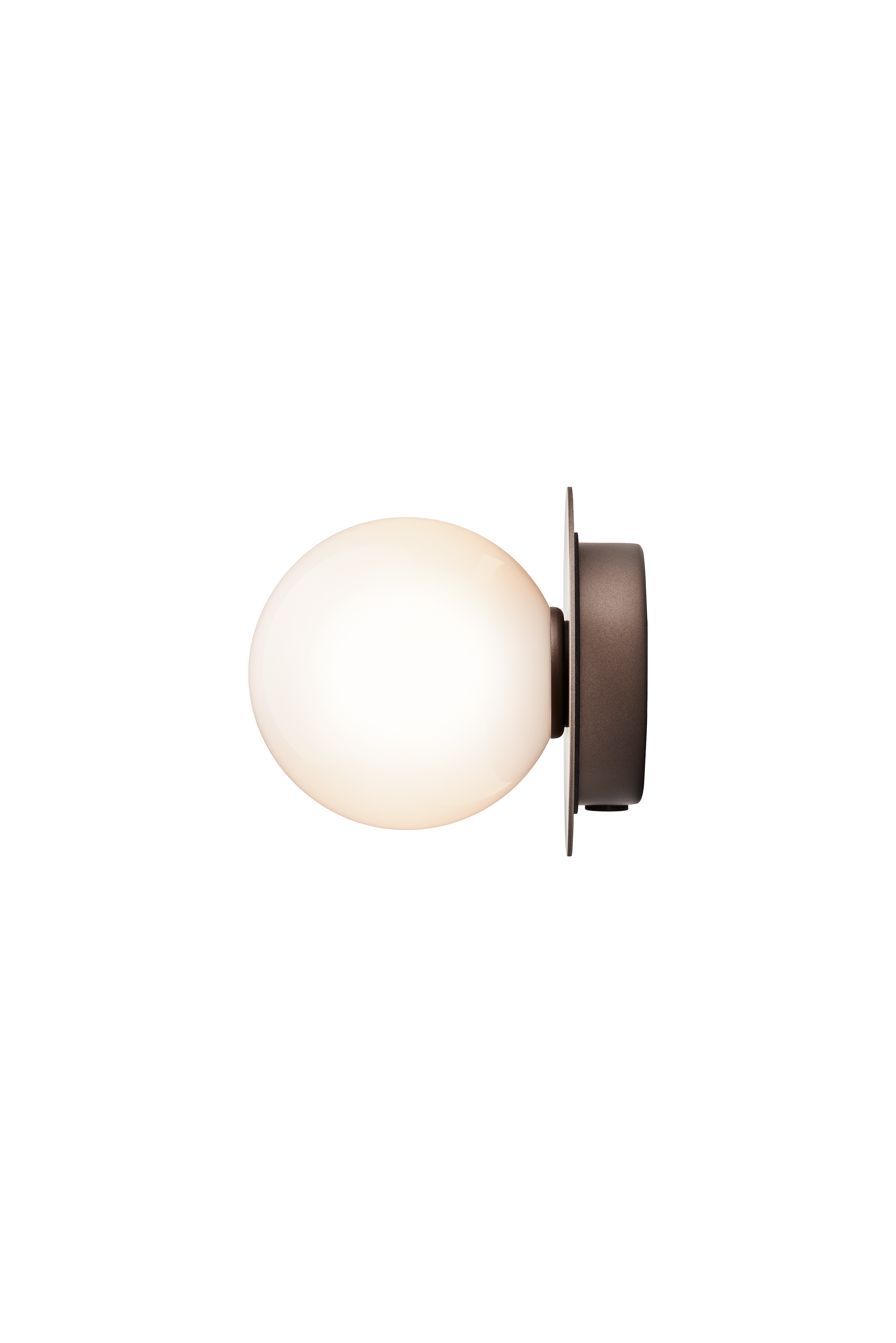 Recessed Wall Light LIILA Dark Brown with Opal Glass