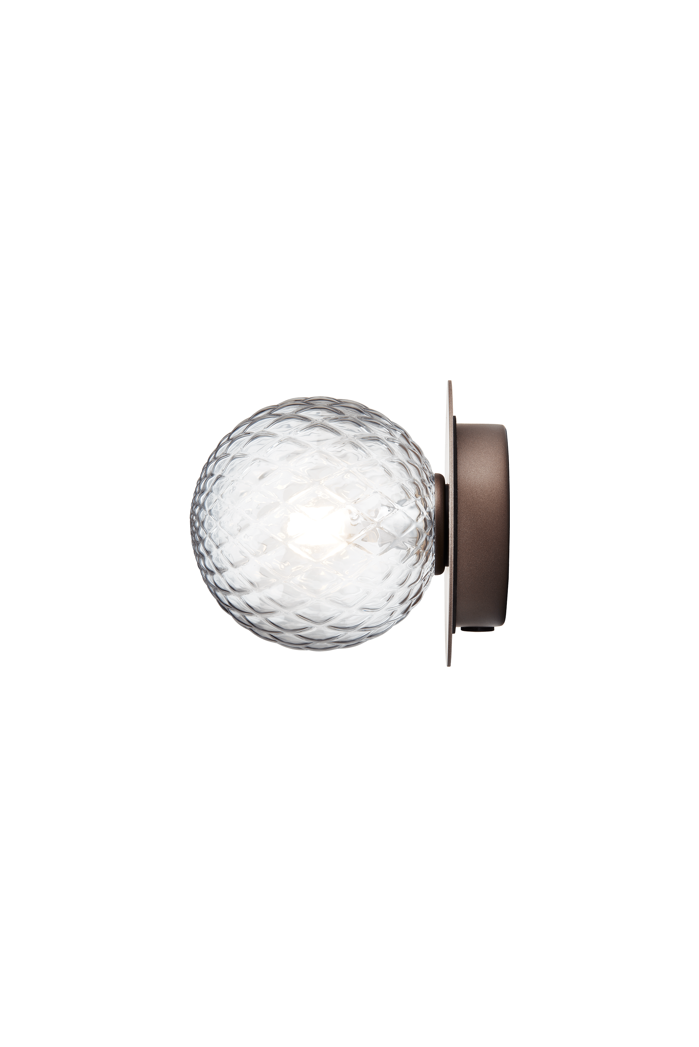 LIILA Recessed Wall Light in Dark Brown with Transparent Glass