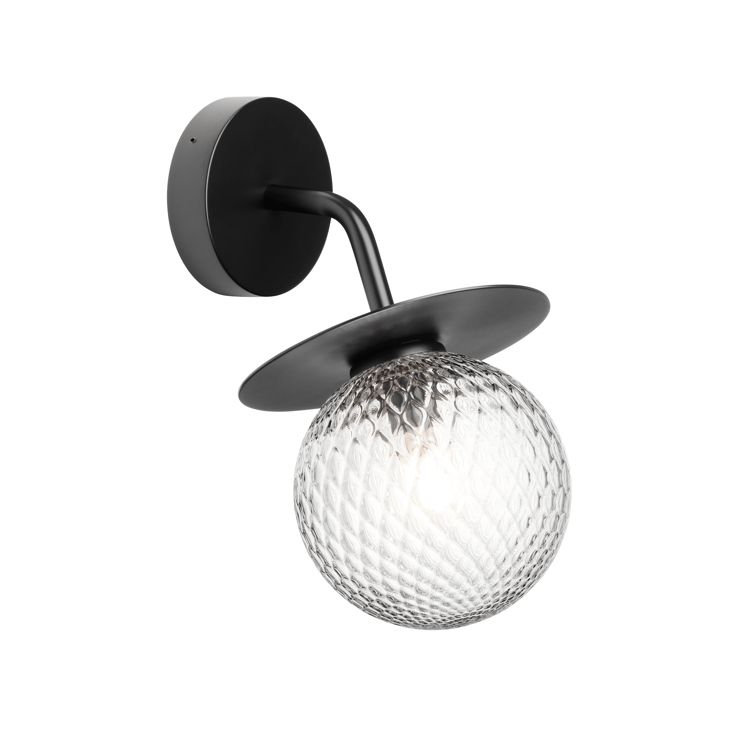 Outdoor wall lamp LIILA black with transparent glass