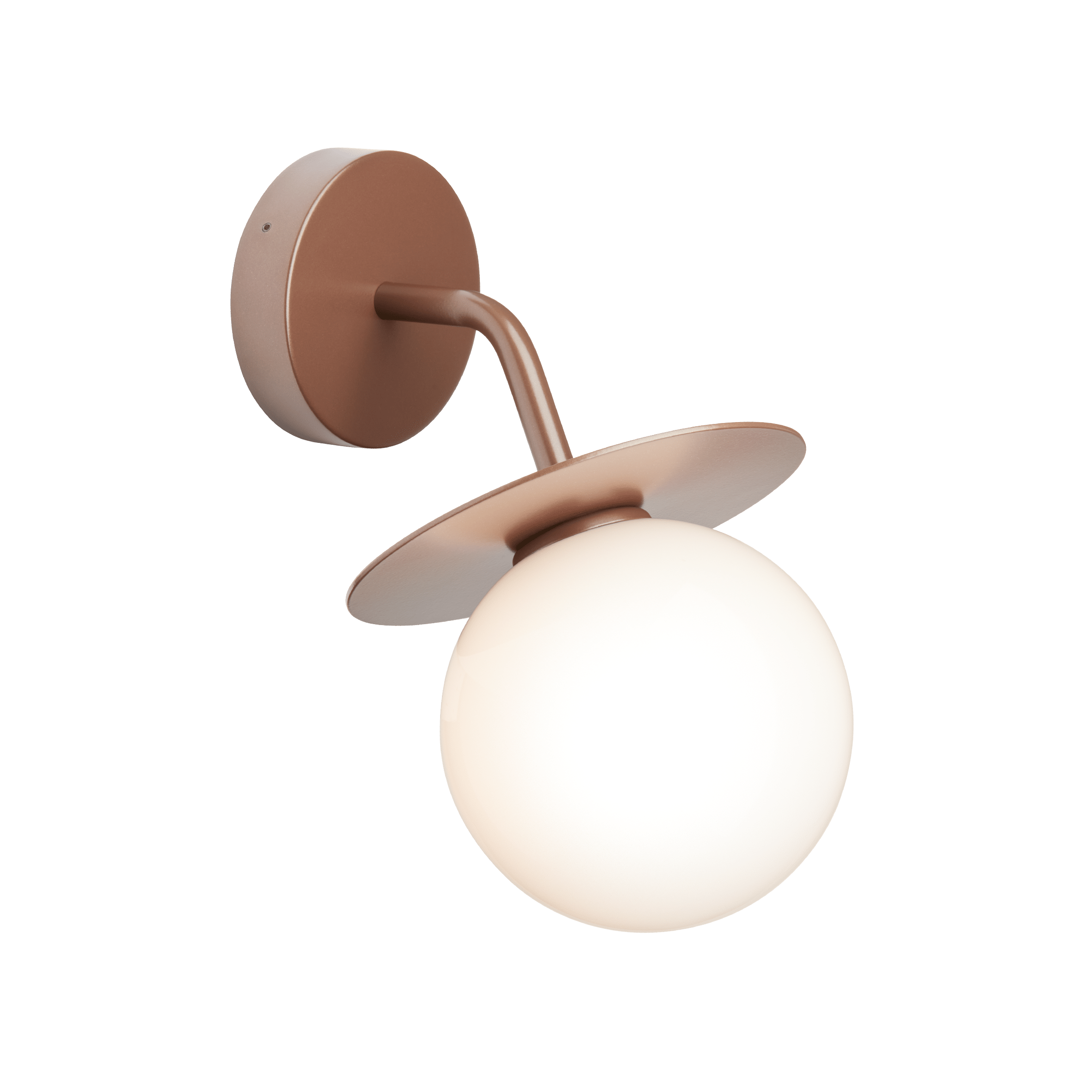 Lampa ścienna zewnętrzna LIILA ciemnobrązowy z opalowym szkłem