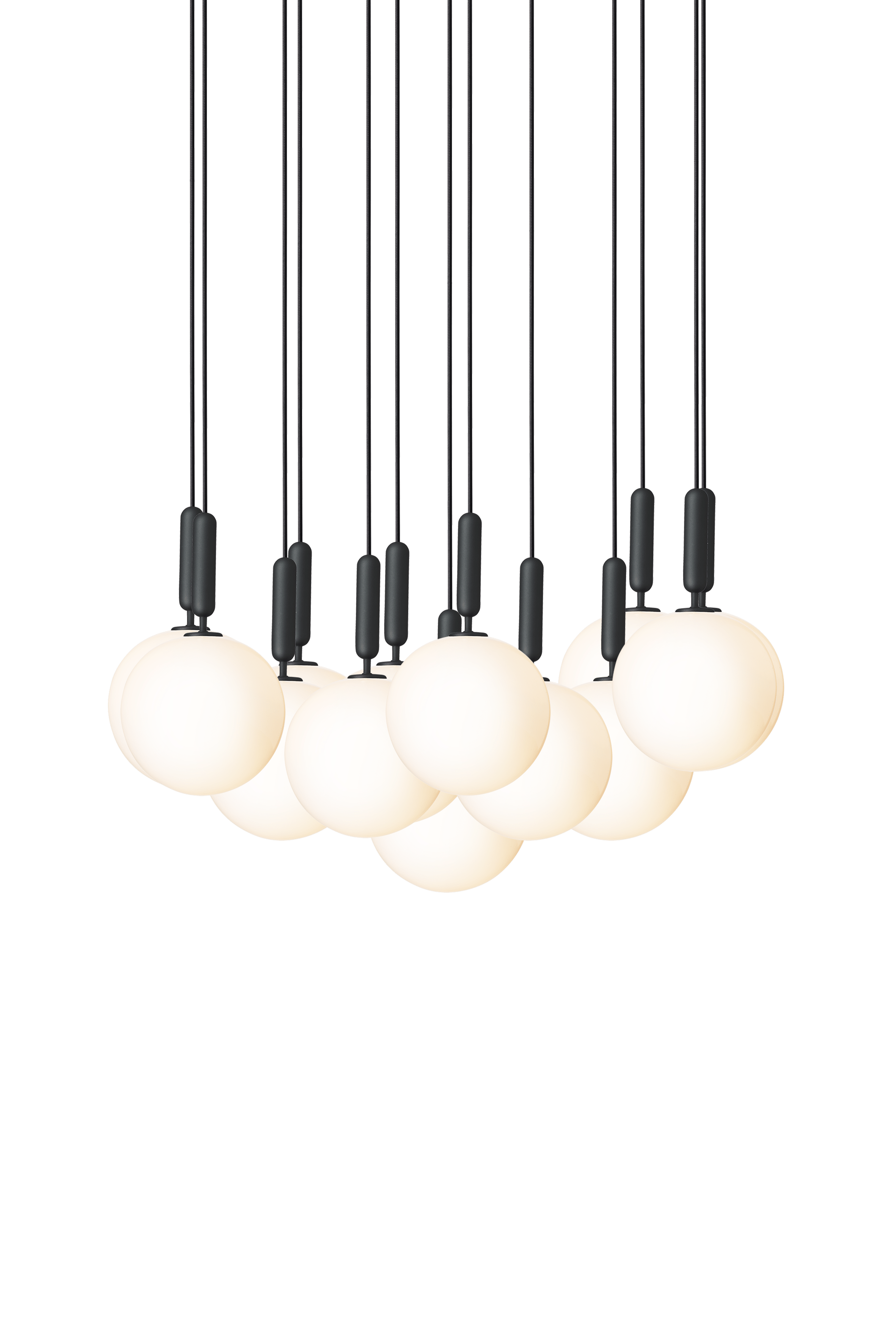 MIIRA 13 Pendant Lamp in Graphite with Opal Glass