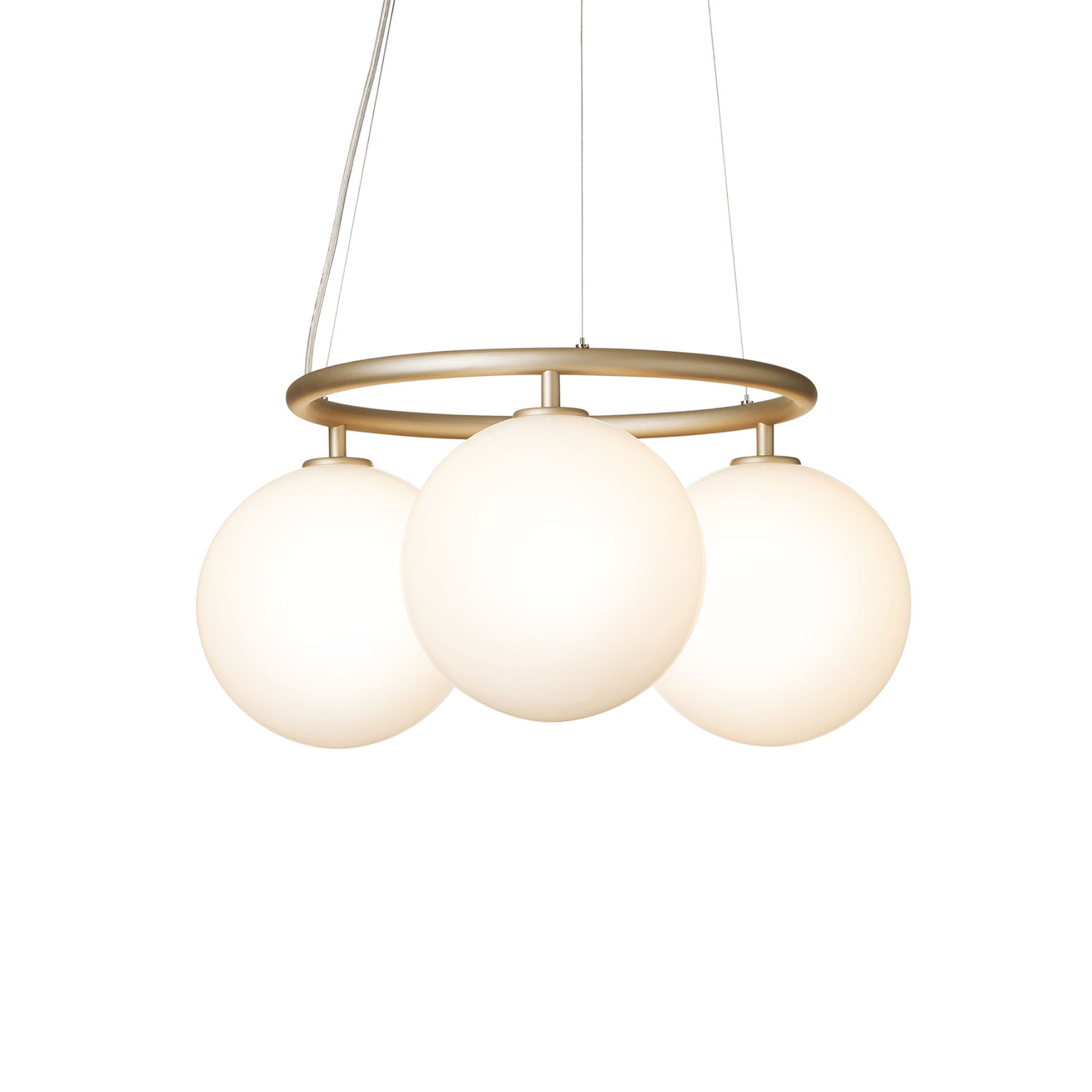 MIIRA 3 CIRCULAR Pendant Lamp in Brass with Opal Glass