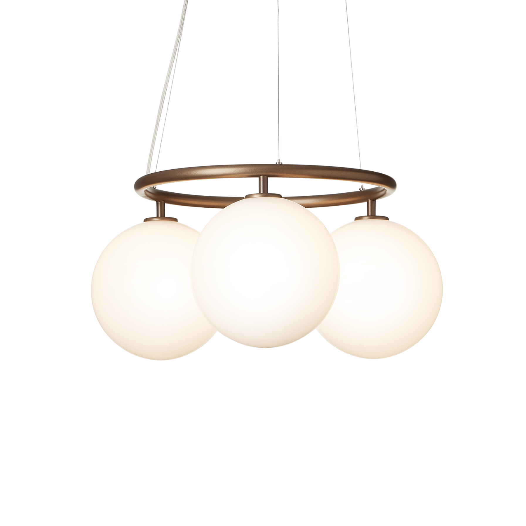 MIIRA 3 CIRCULAR Pendant Lamp in Dark Brown with Opal Glass