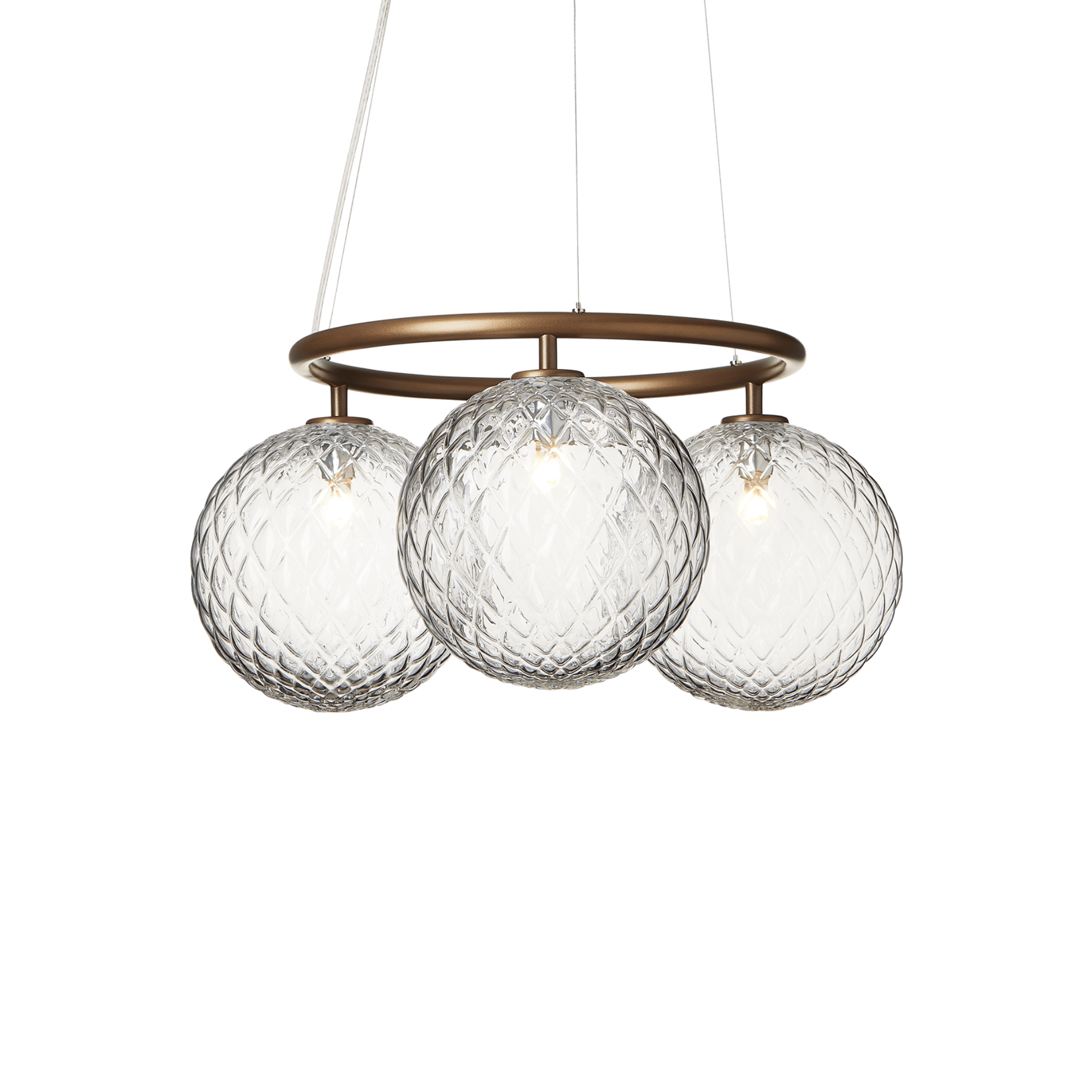 MIIRA 3 CIRCULAR Pendant Lamp Dark Brown with Transparent Glass