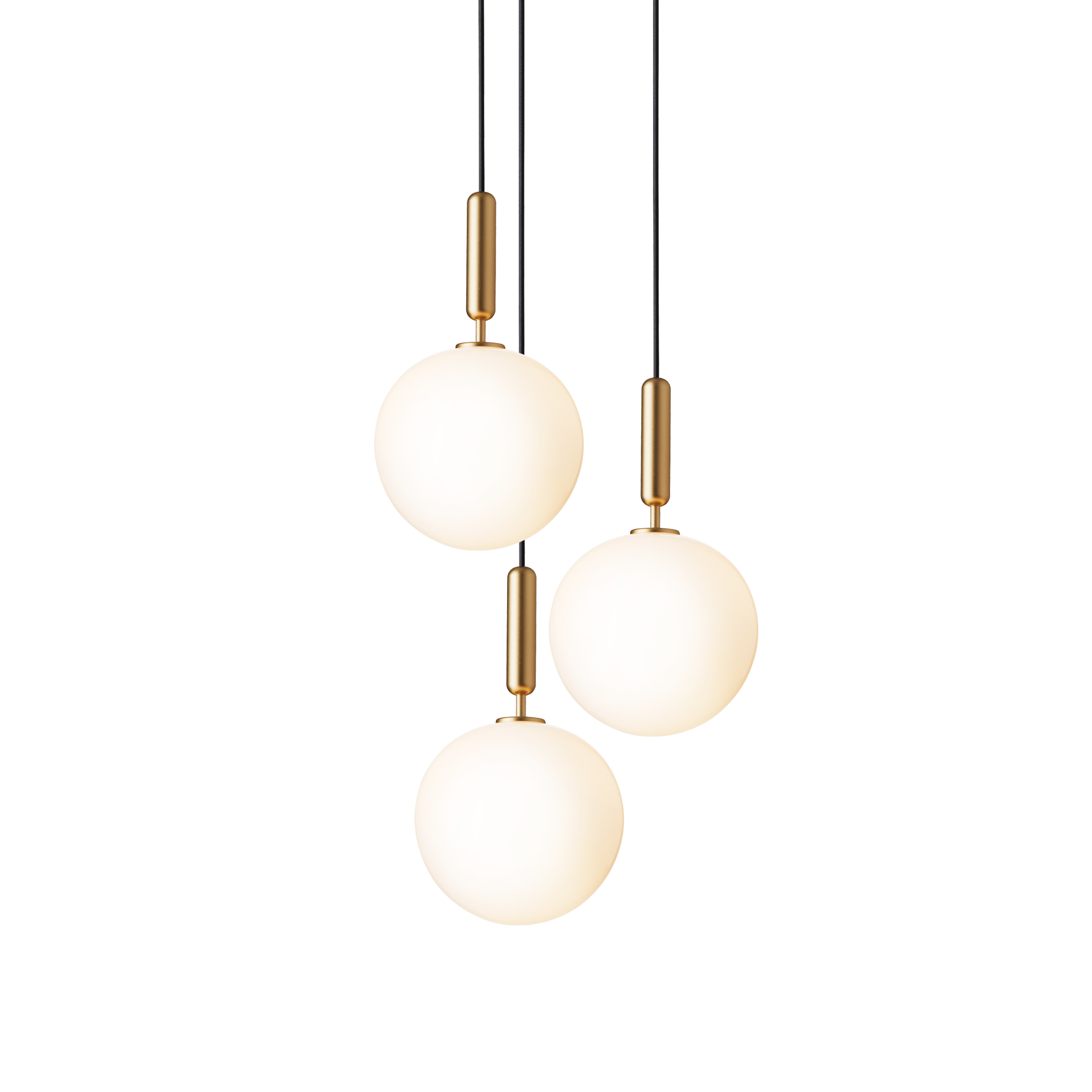 MIIRA Pendant Lamp 3 Brass with Opal Glass