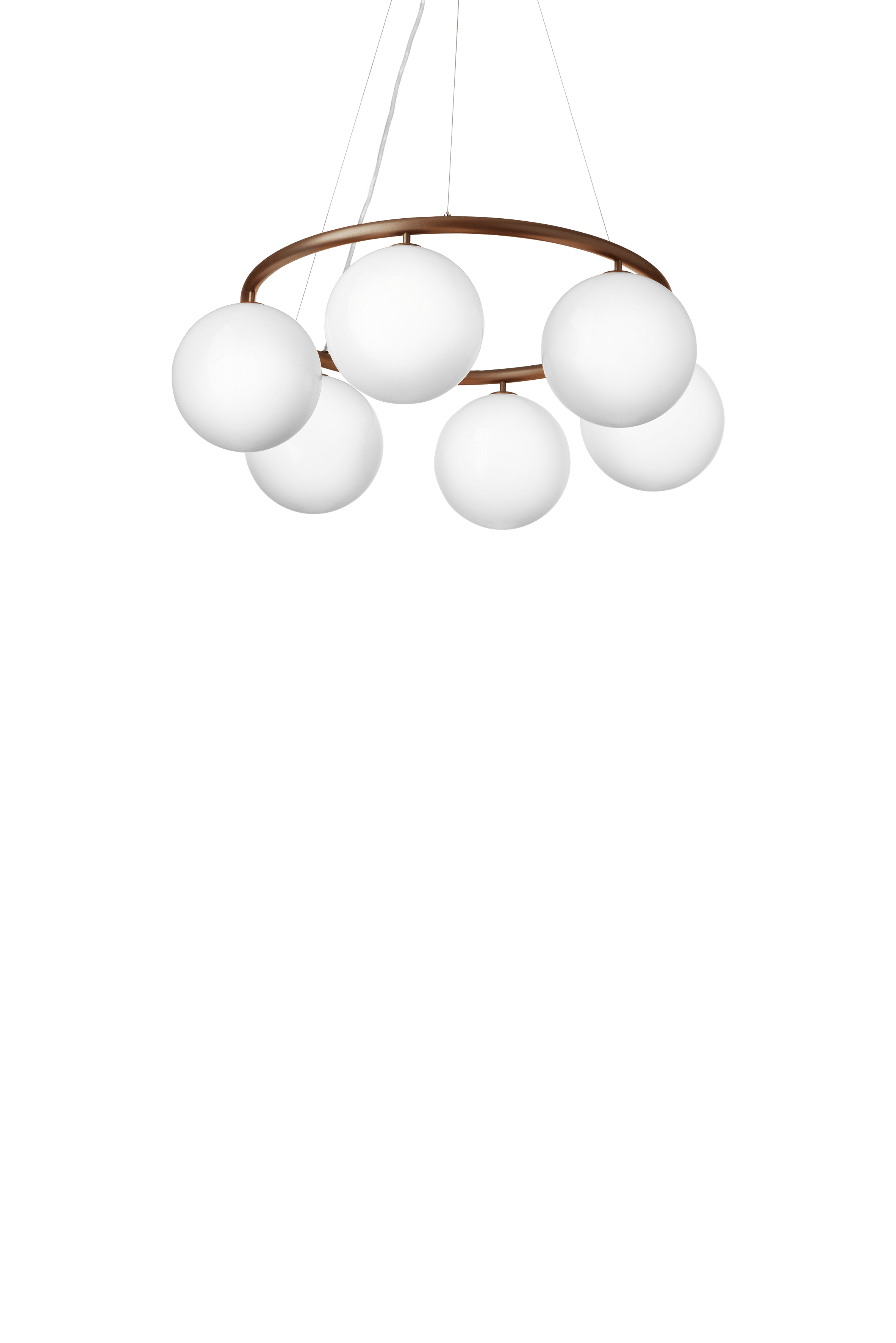 Lampa wisząca MIIRA 6 CIRCULAR ciemnobrązowy z opalowym szkłem