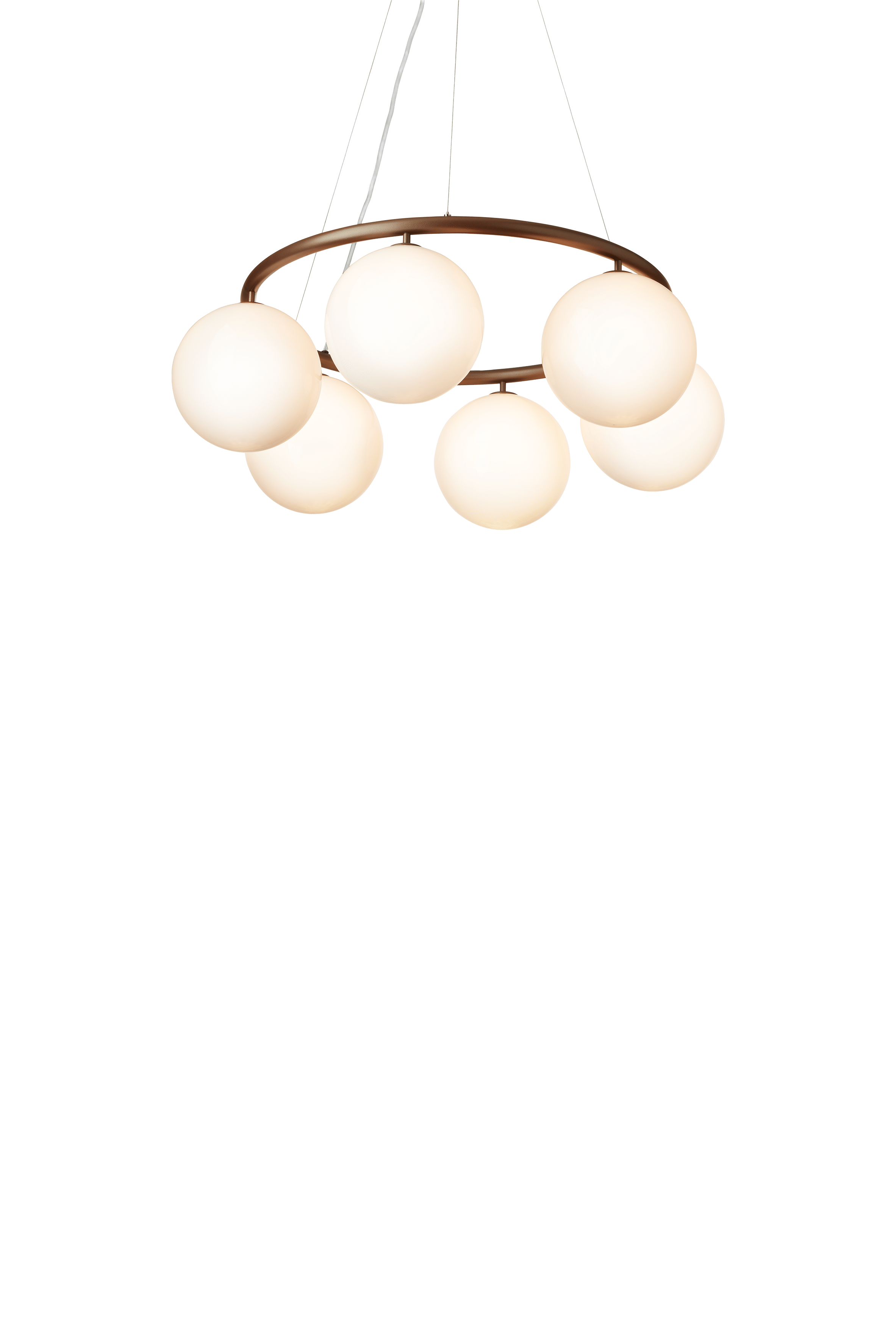 Lampa wisząca MIIRA 6 CIRCULAR ciemnobrązowy z opalowym szkłem