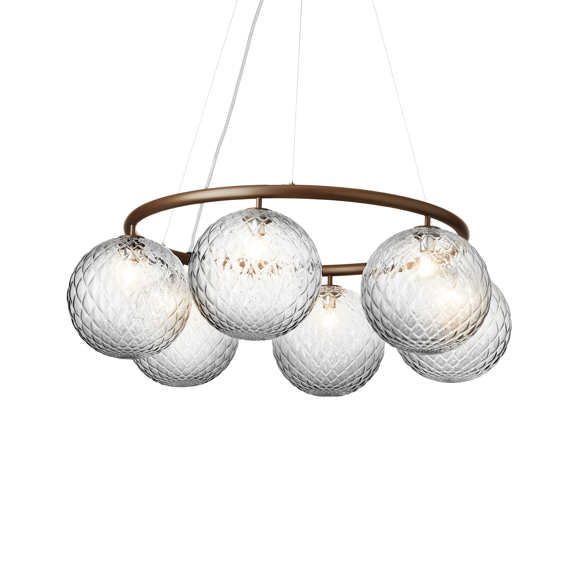 MIIRA 6 CIRCULAR Pendant Lamp Dark Brown with Transparent Glass