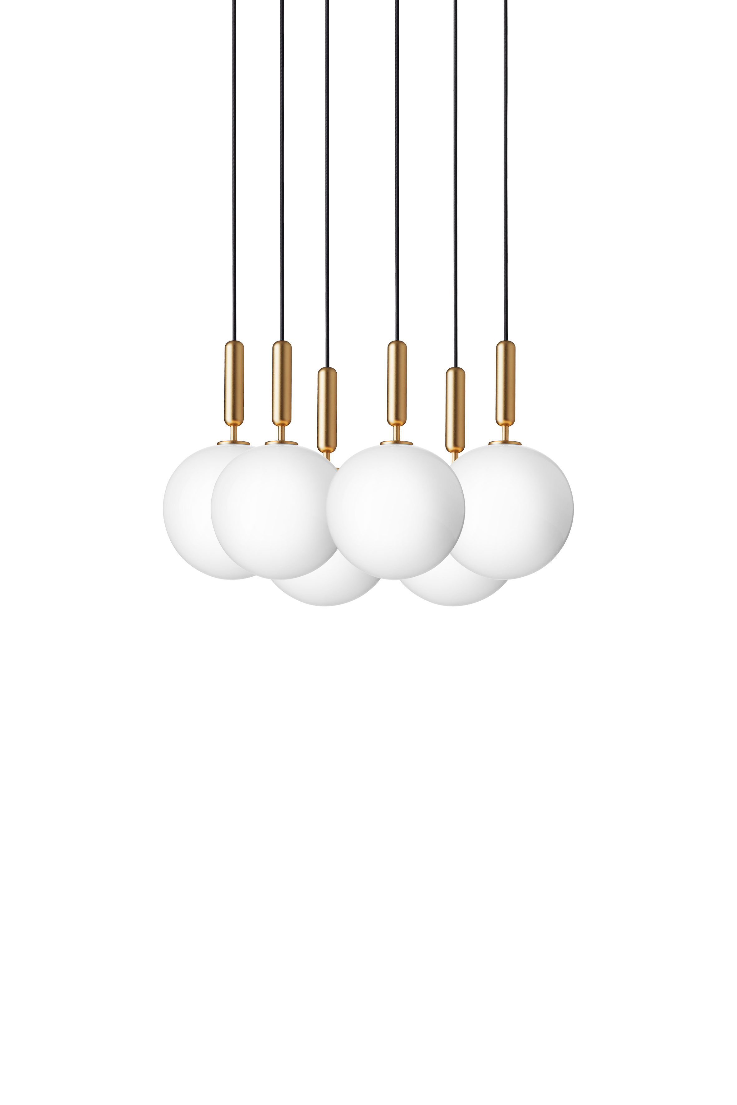 Lampa wisząca MIIRA 6 mosiężny z opalowym szkłem