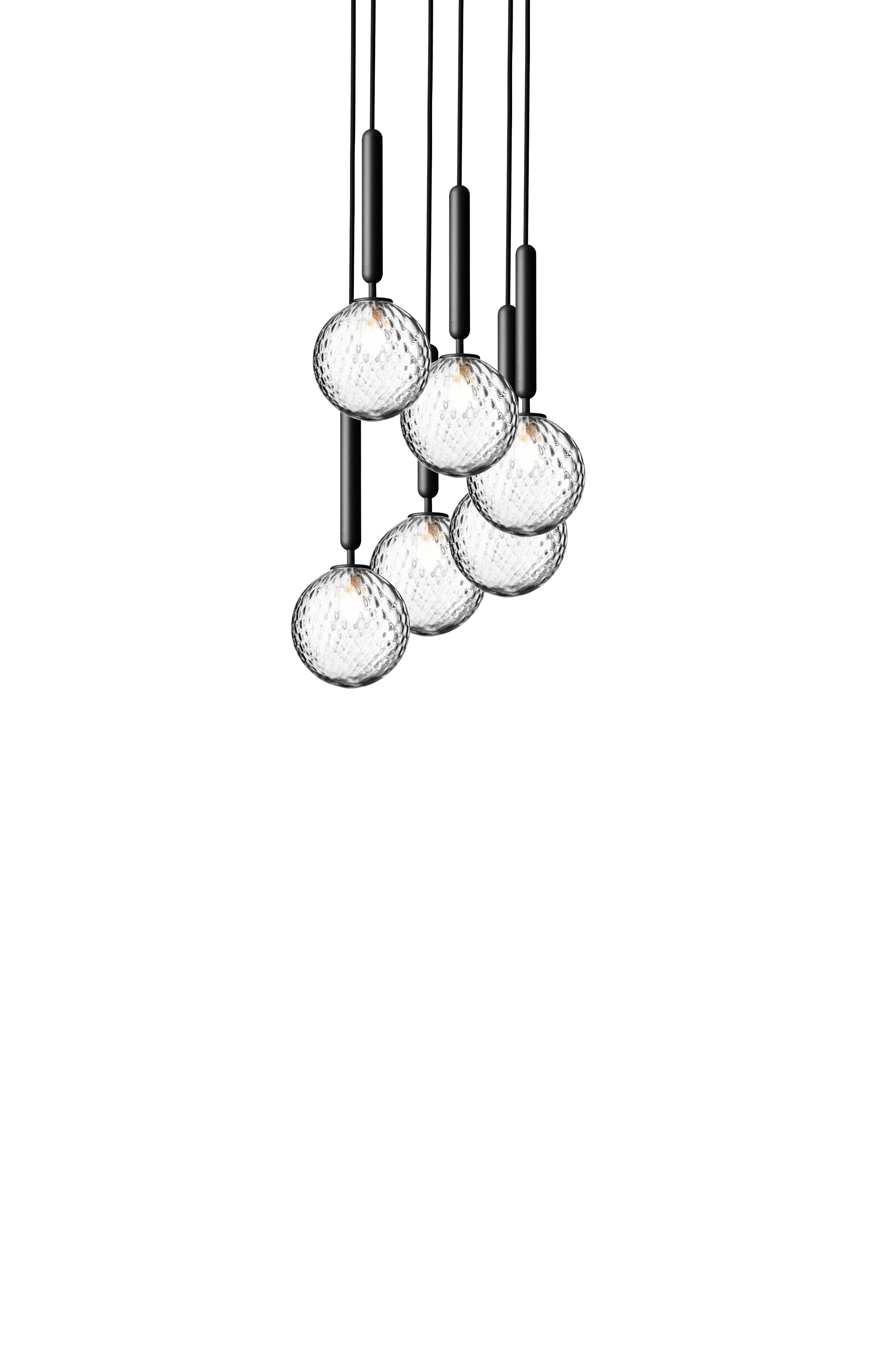 MIIRA 6 Pendant Lamp in Graphite with Transparent Glass