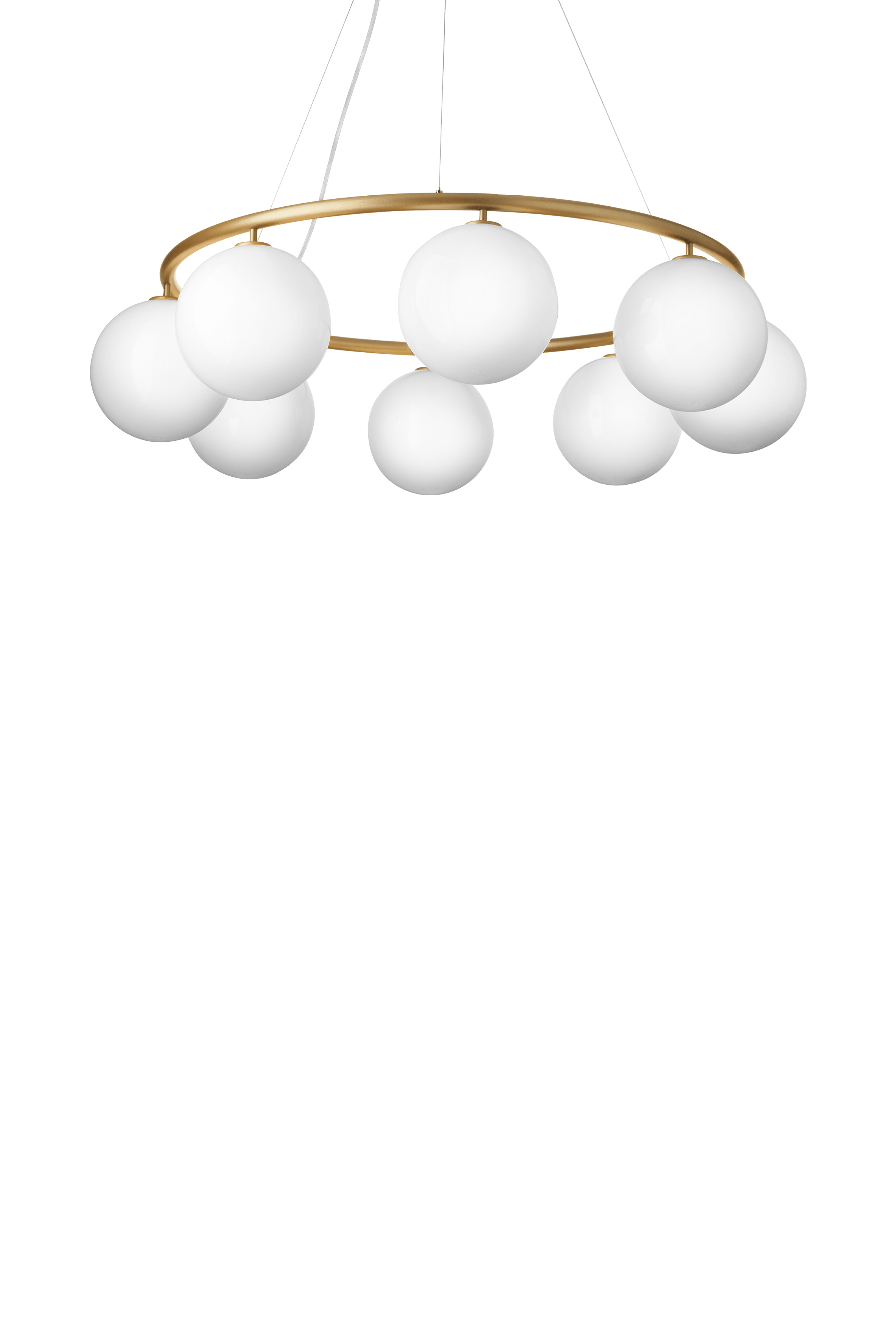 MIIRA 8 CIRCULAR Pendant Lamp in Brass with Opal Glass