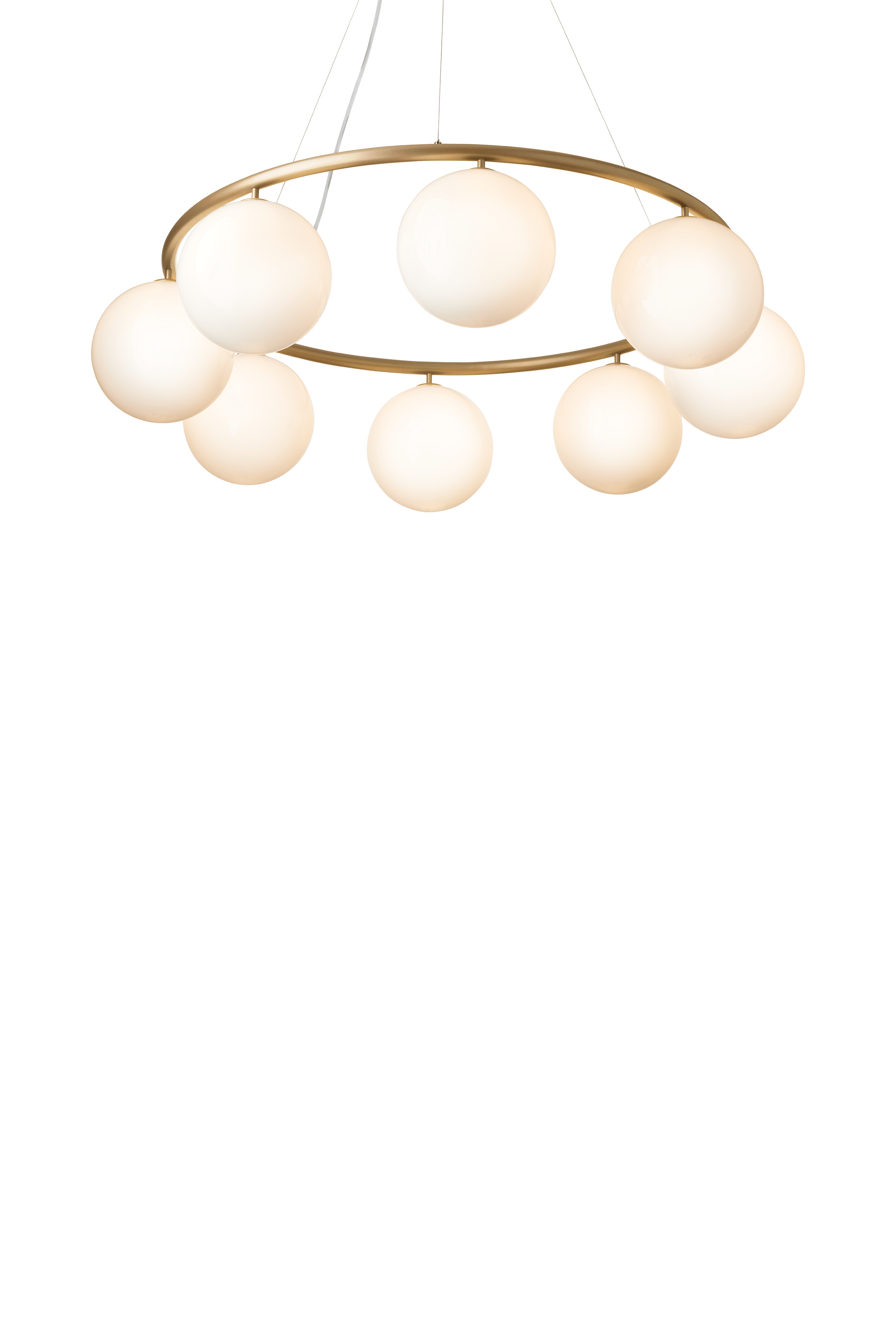 MIIRA 8 CIRCULAR Pendant Lamp in Brass with Opal Glass