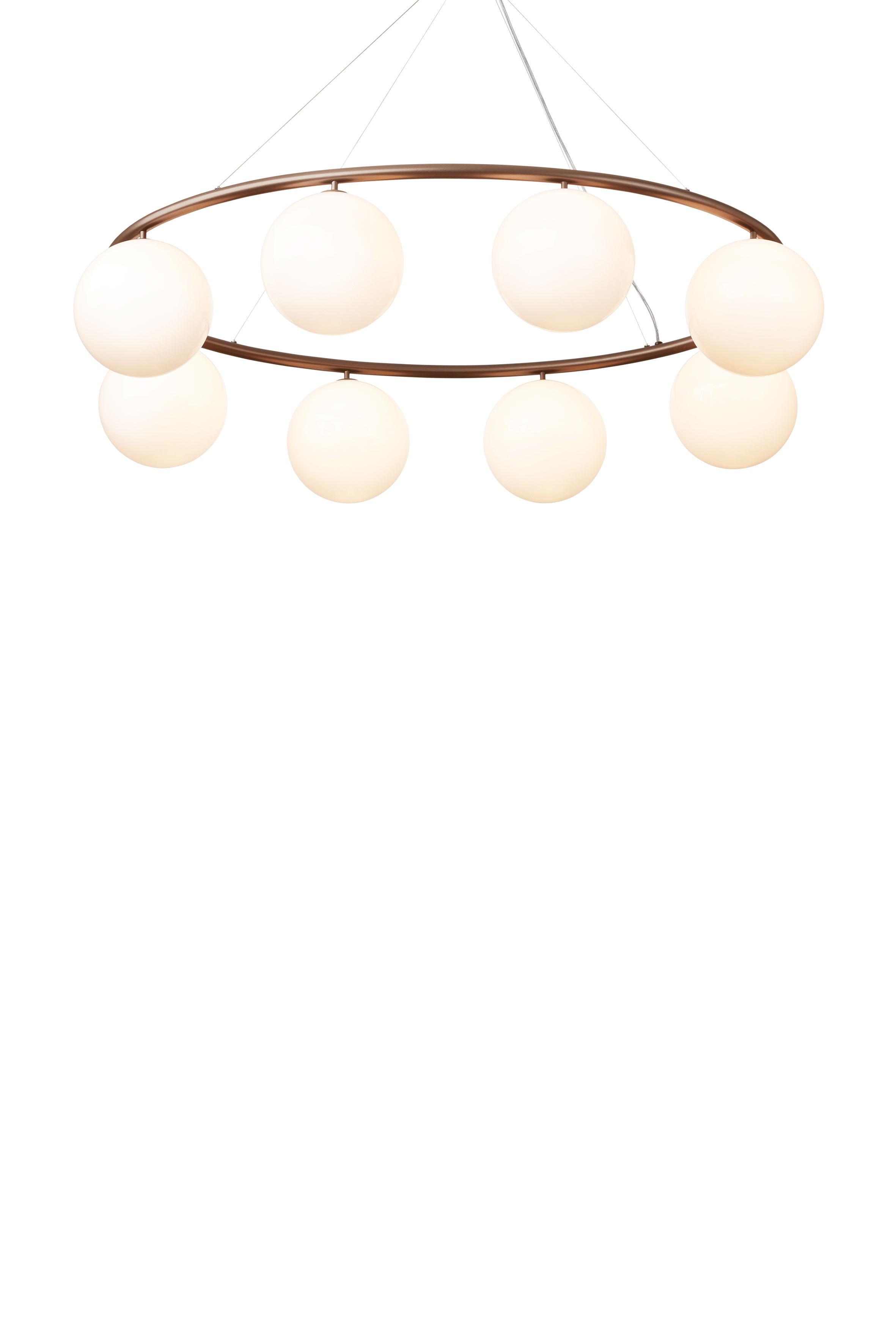 MIIRA 8 OVAL Pendant Lamp in Dark Brown with Opal Glass