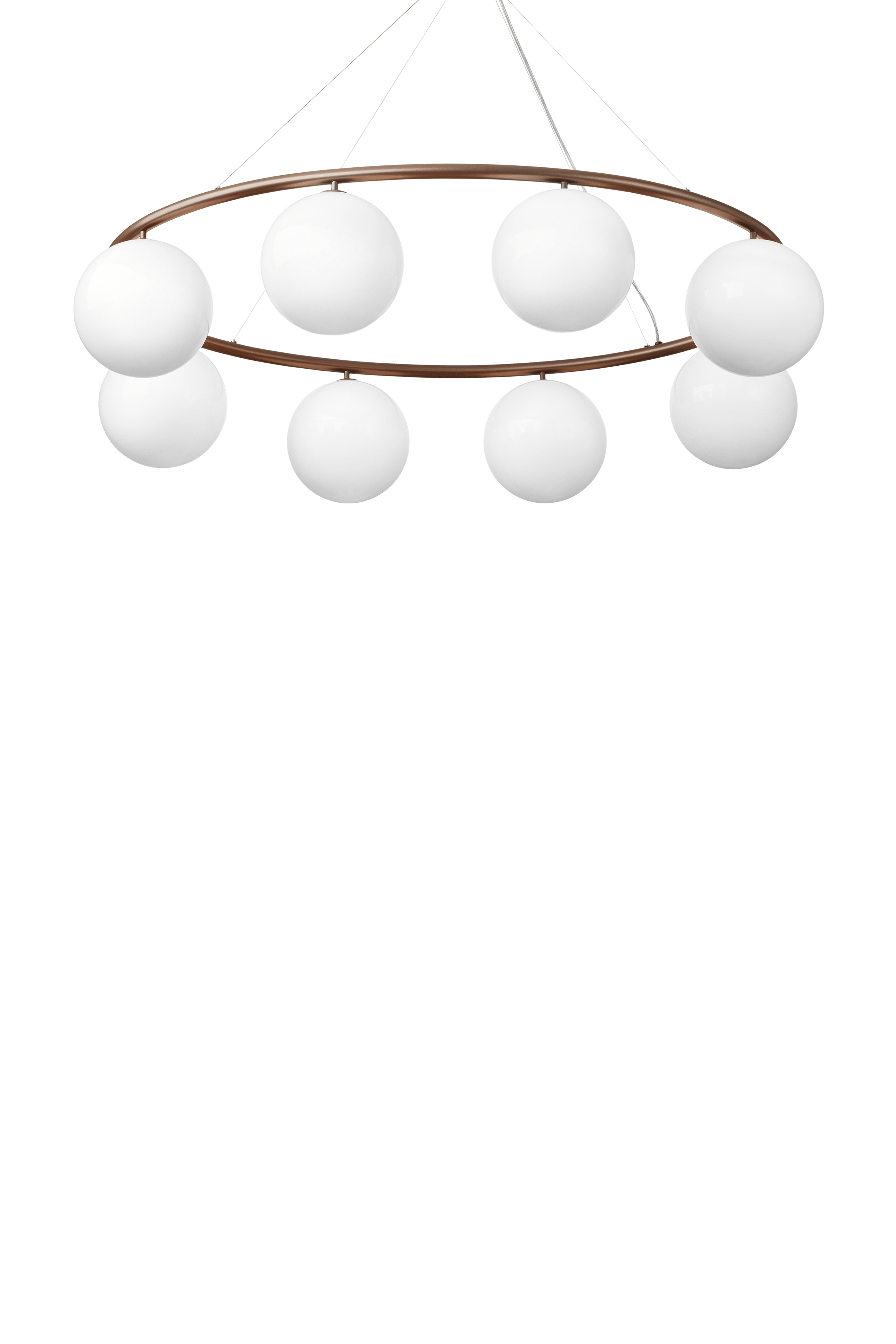 MIIRA 8 OVAL Pendant Lamp in Dark Brown with Opal Glass