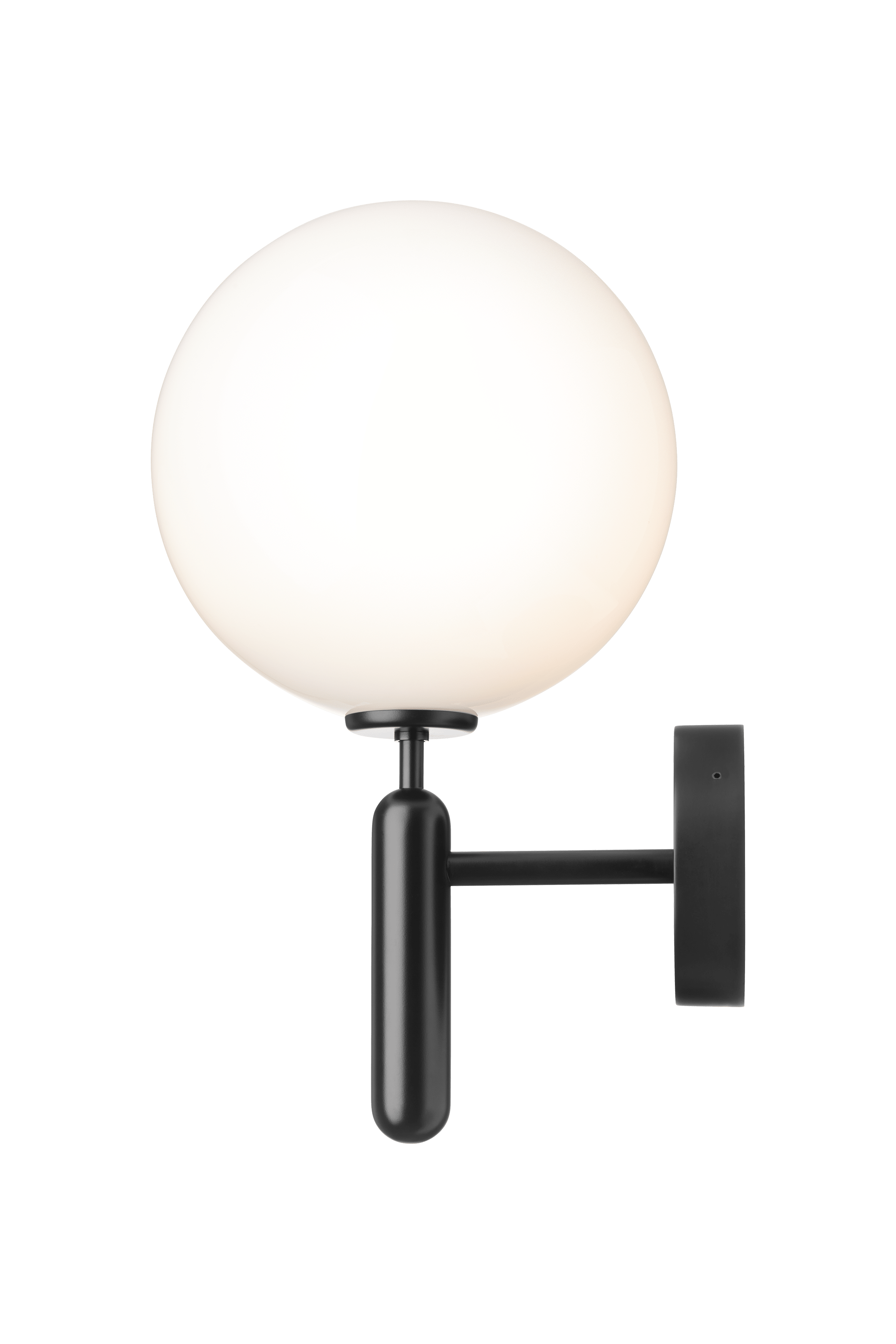 Wandleuchte außen MIIRA schwarz mit opalem Glas
