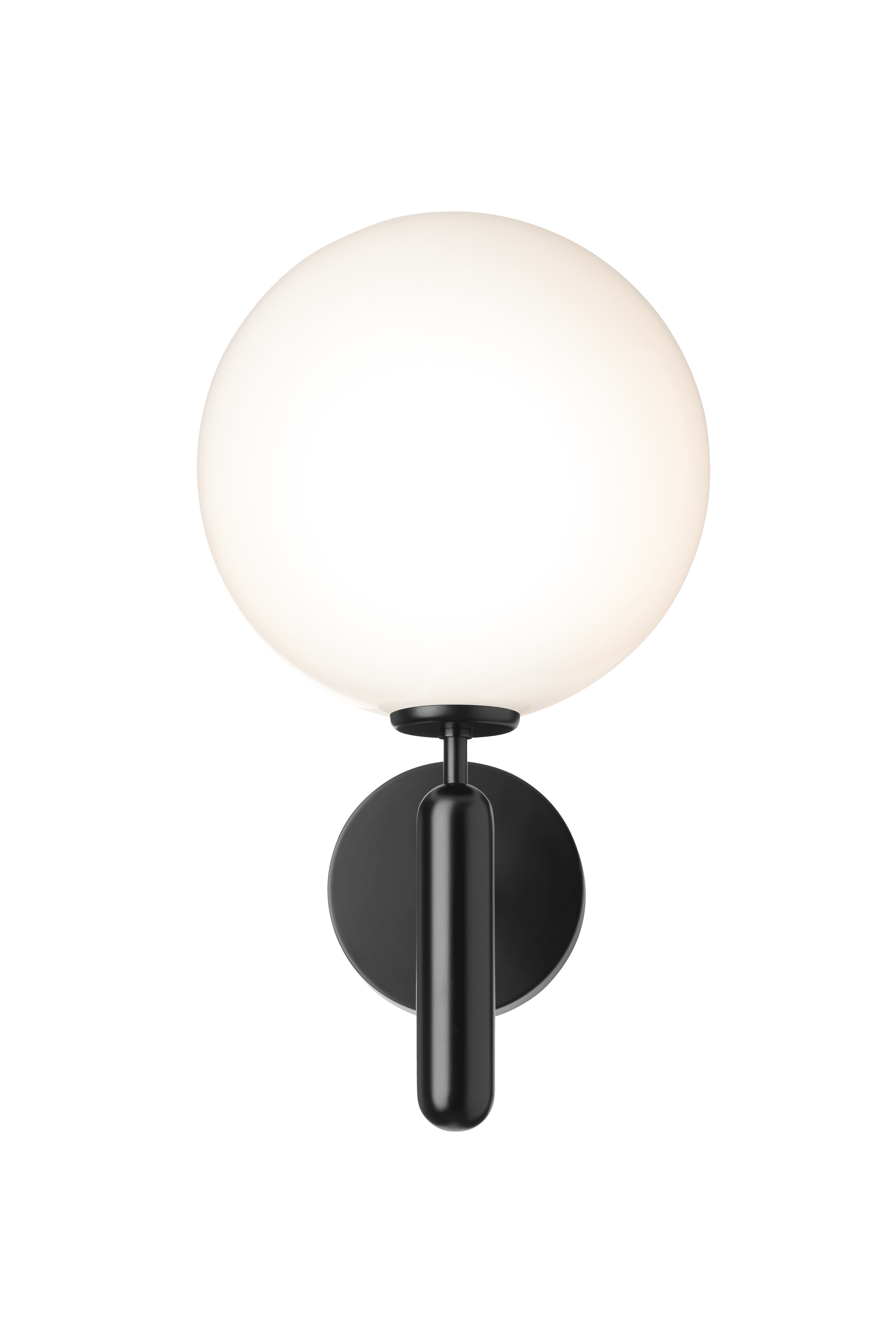 Wandleuchte außen MIIRA schwarz mit opalem Glas