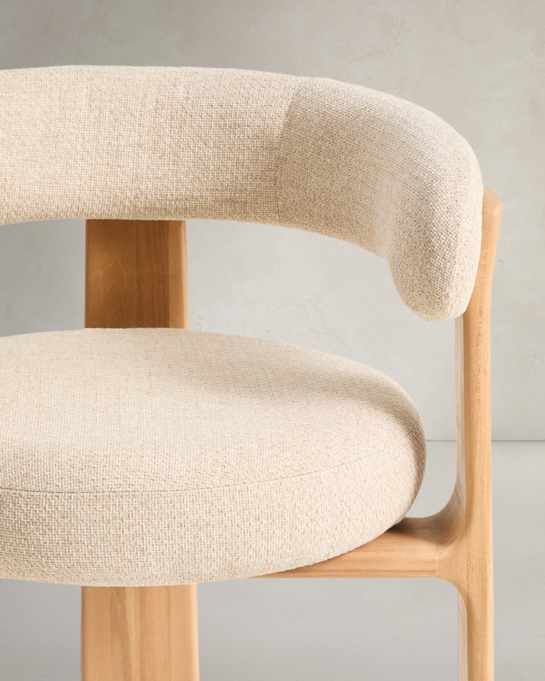 GRANITE Garden Chair in Beige with Solid Teak Wood Finish
