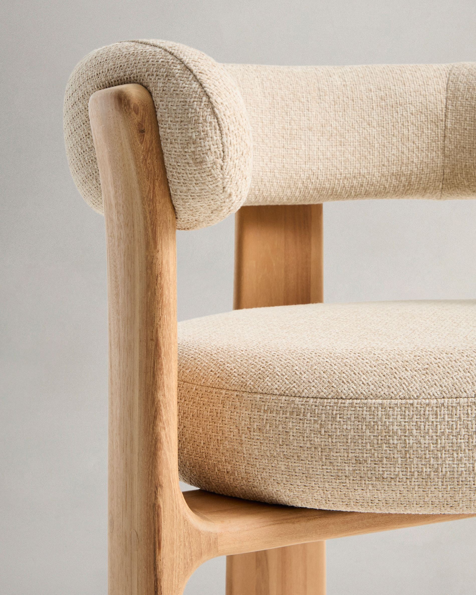 GRANITE Garden Chair in Beige with Solid Teak Wood Finish