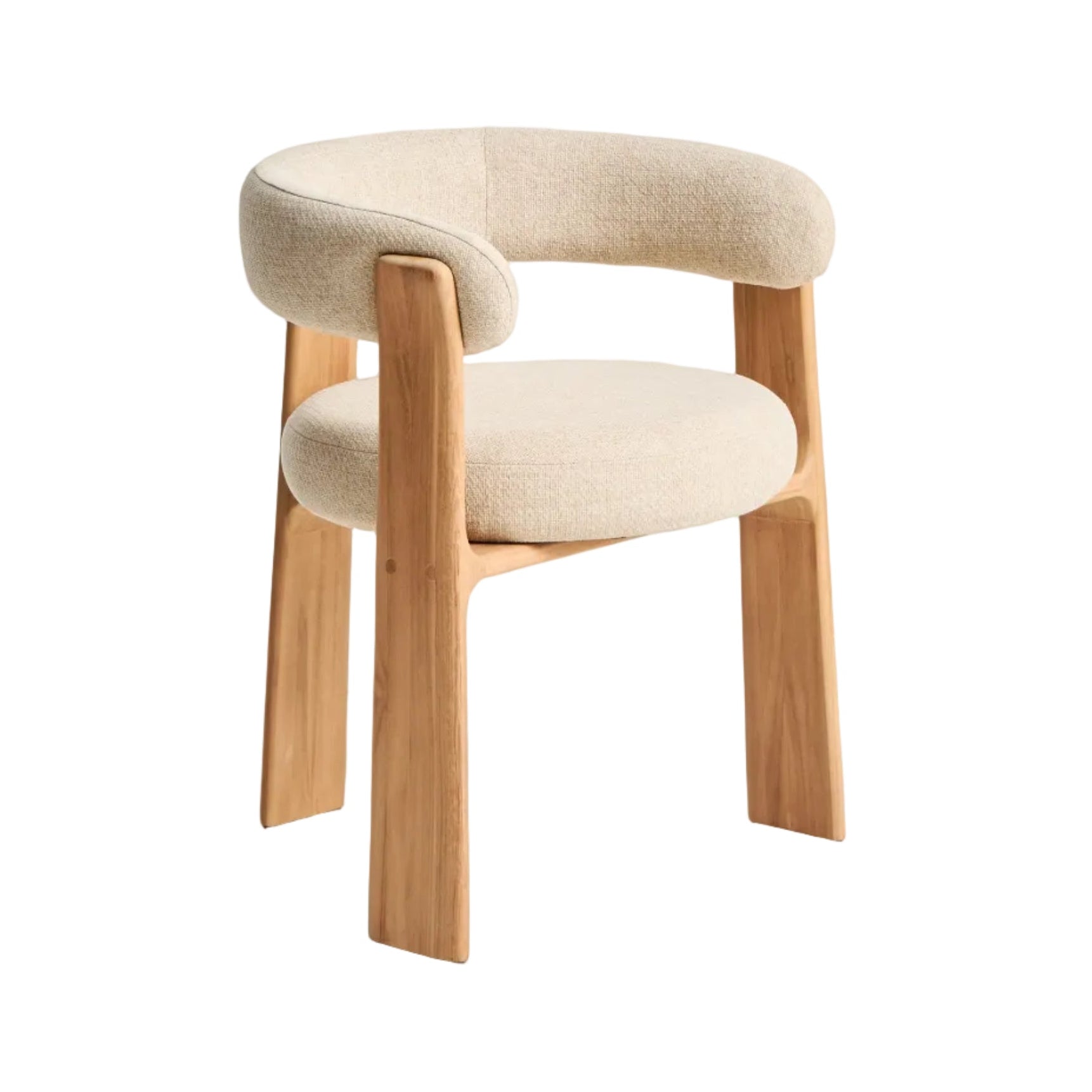 GRANITE Garden Chair in Beige with Solid Teak Wood Finish
