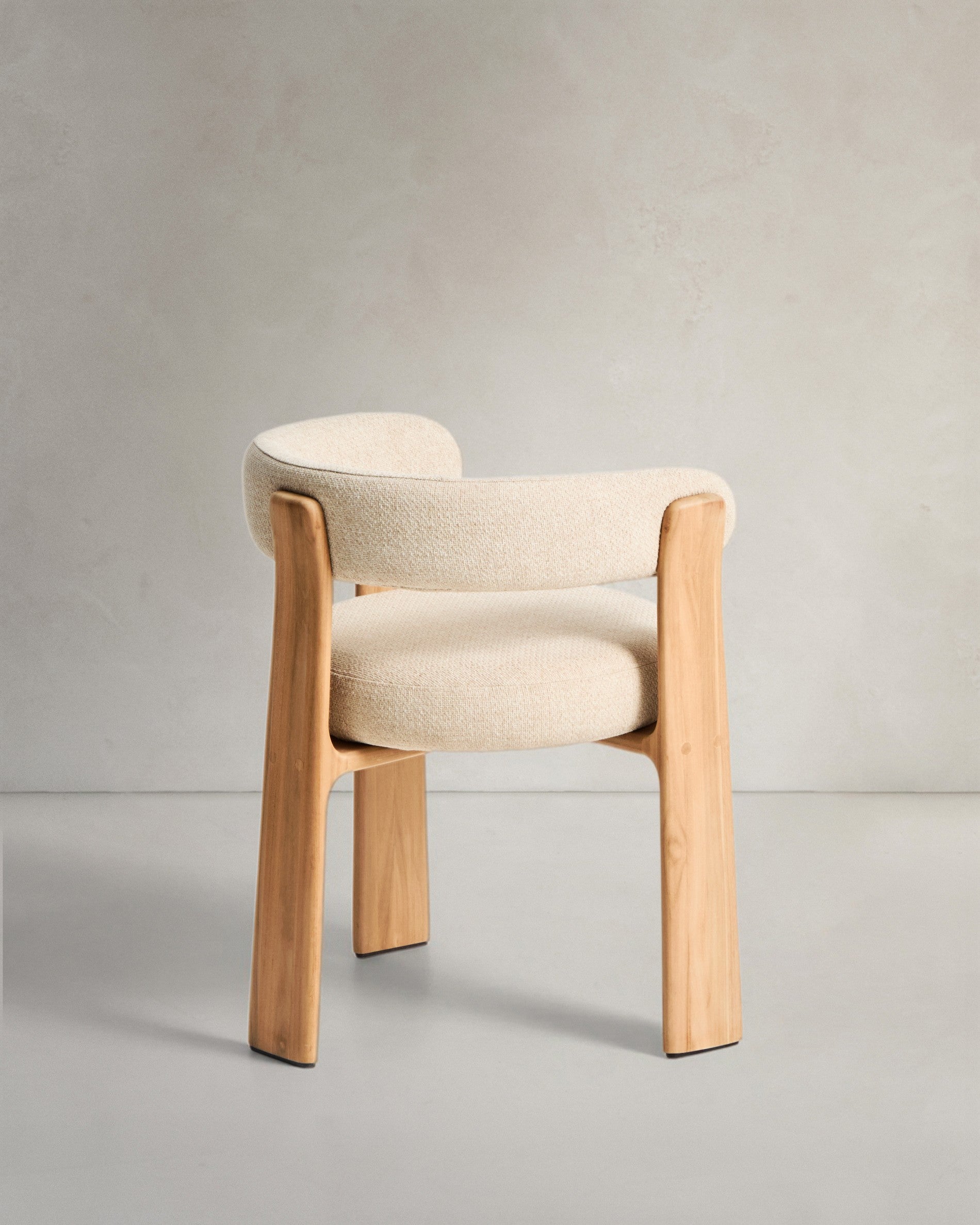 GRANITE Garden Chair in Beige with Solid Teak Wood Finish