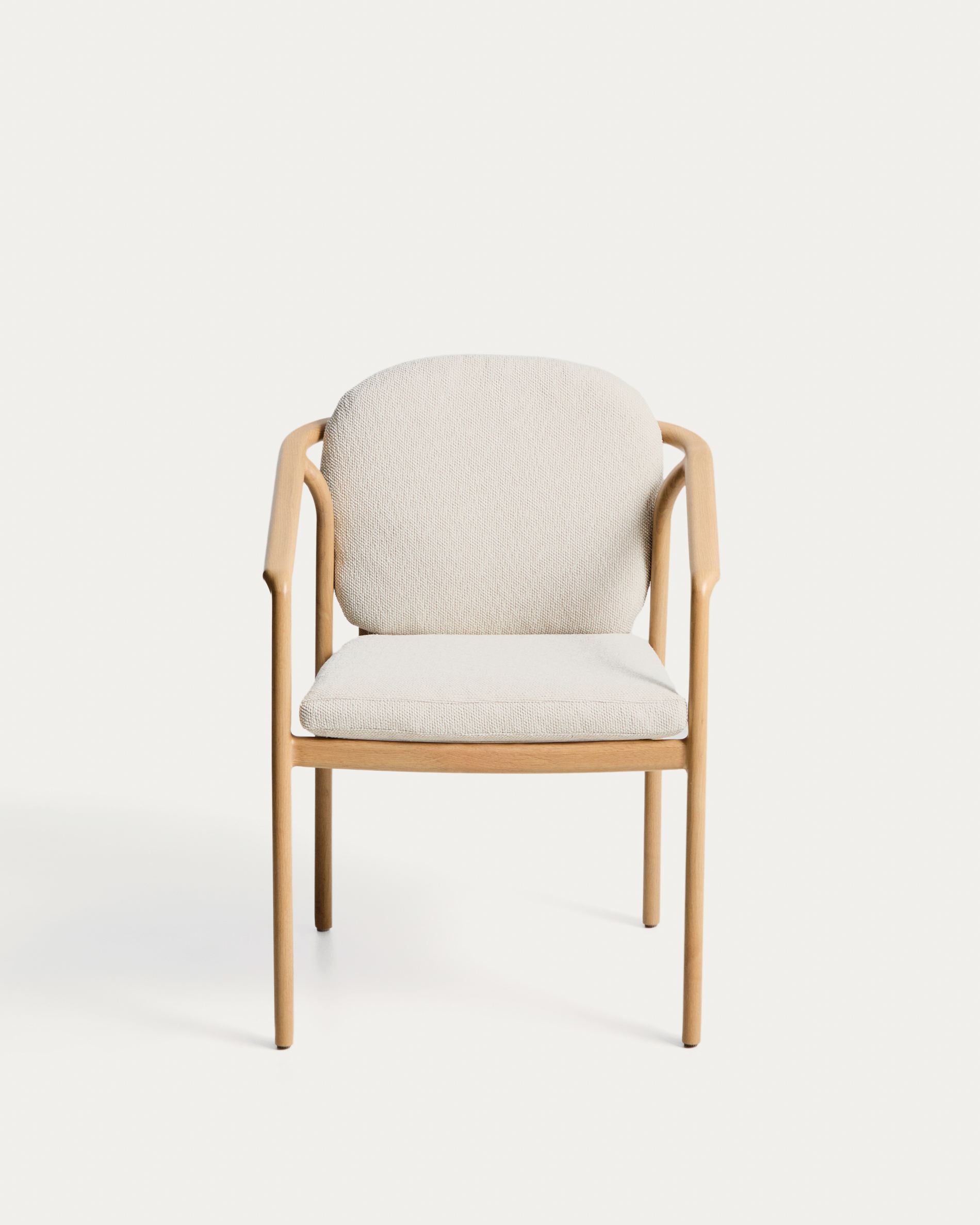 SIRTE ecru garden chair with a wood-like finish