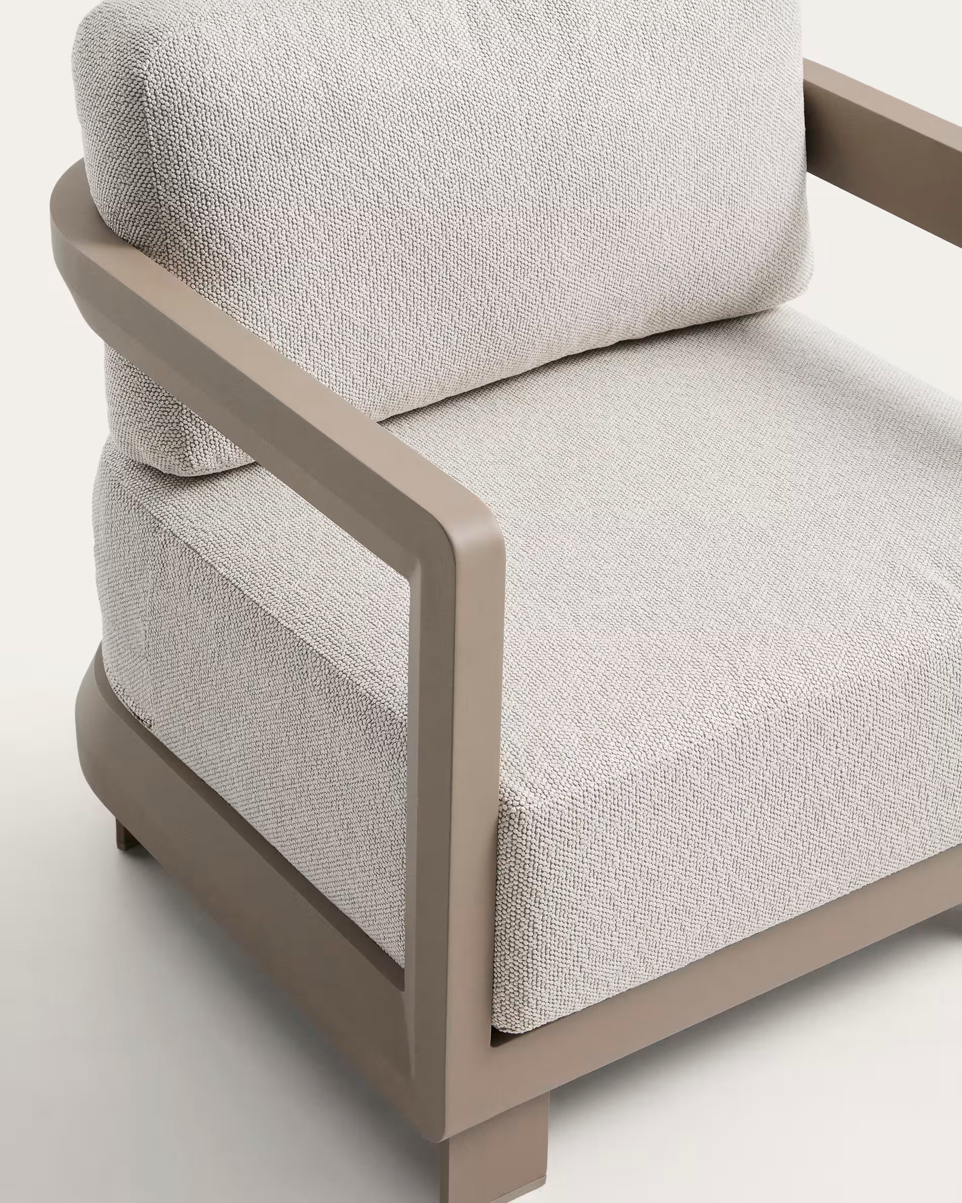 NERANO Light Beige Garden Armchair with Gray Beige Base