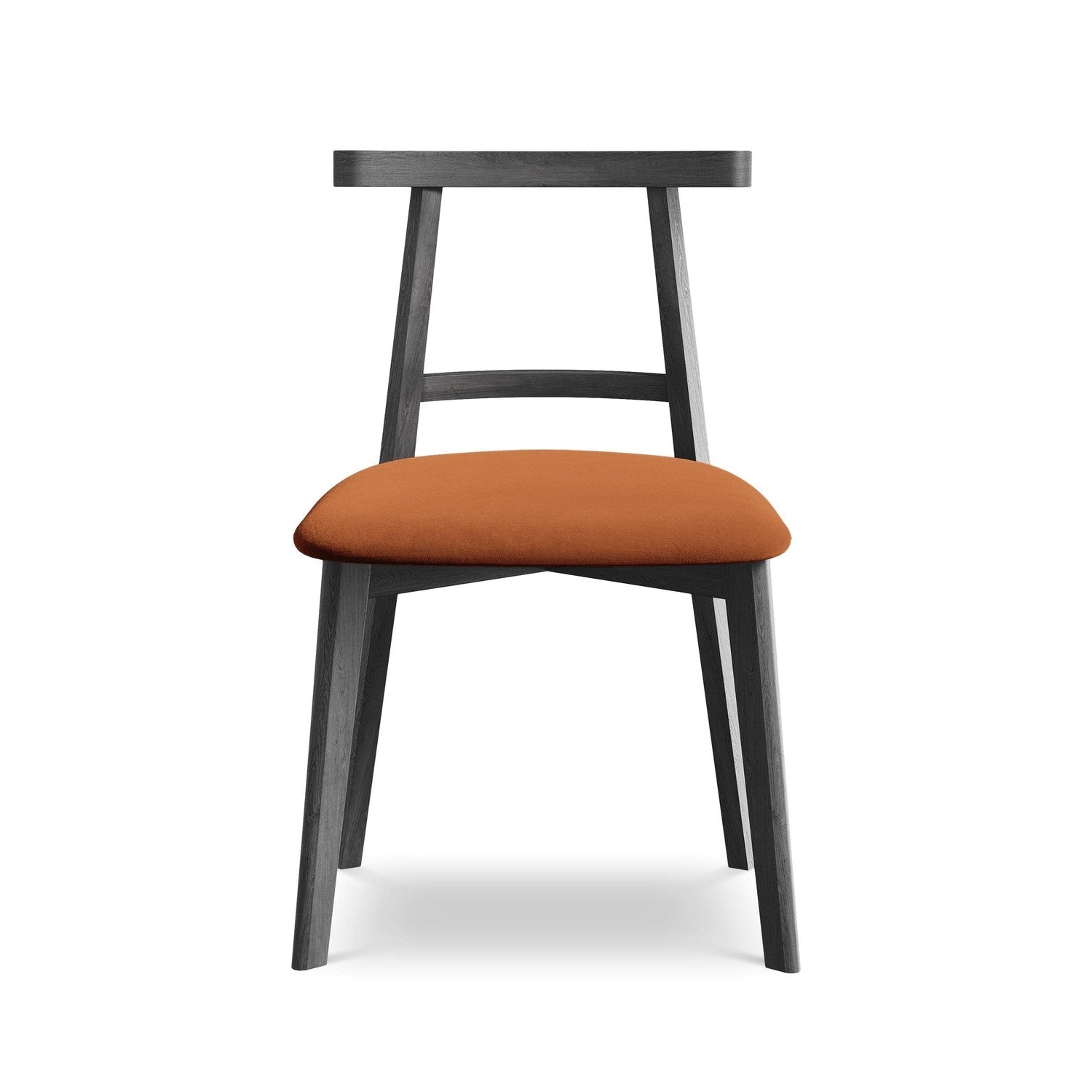 Krzesło aksamitne OHELO terakota z czarną bukową podstawą