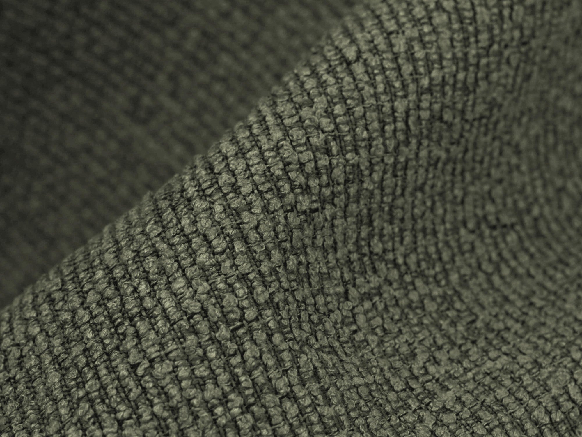 OHELO Stuhl olivgrüner Boucle mit schwarzem Buchenfuß