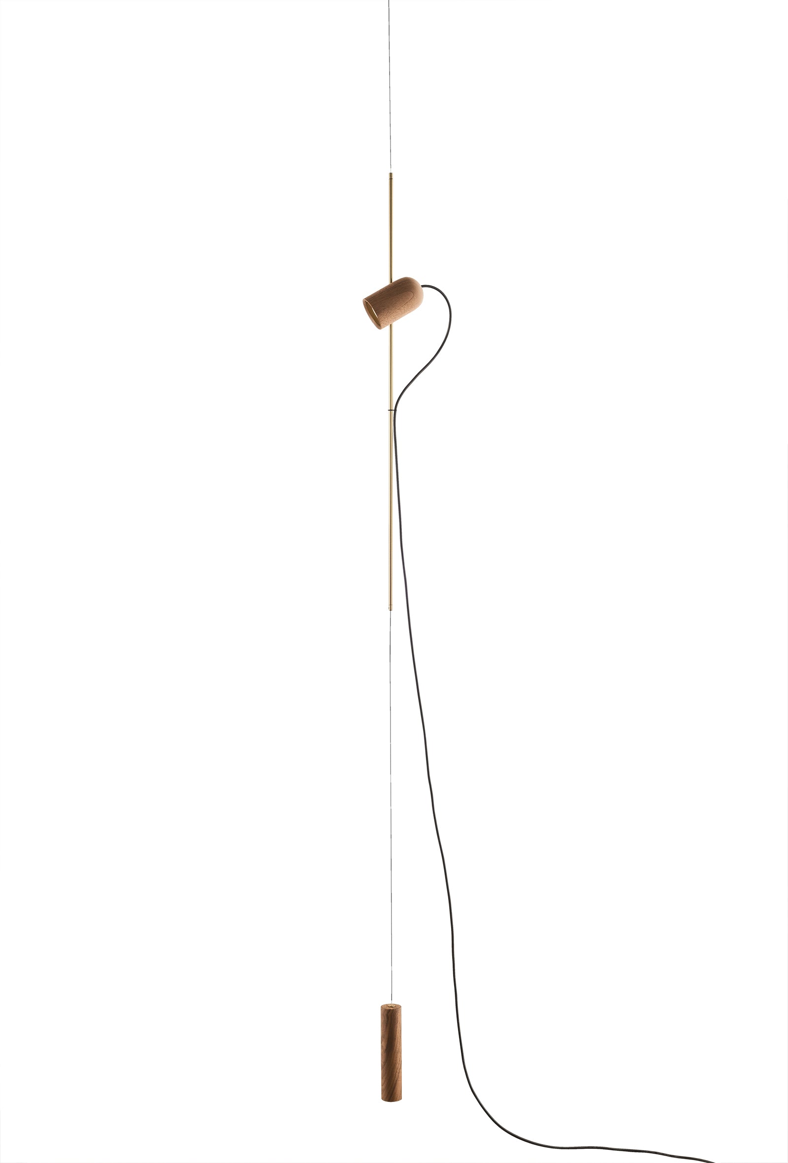 ONFA Pendant Lamp in Walnut Wood with Brass Finish
