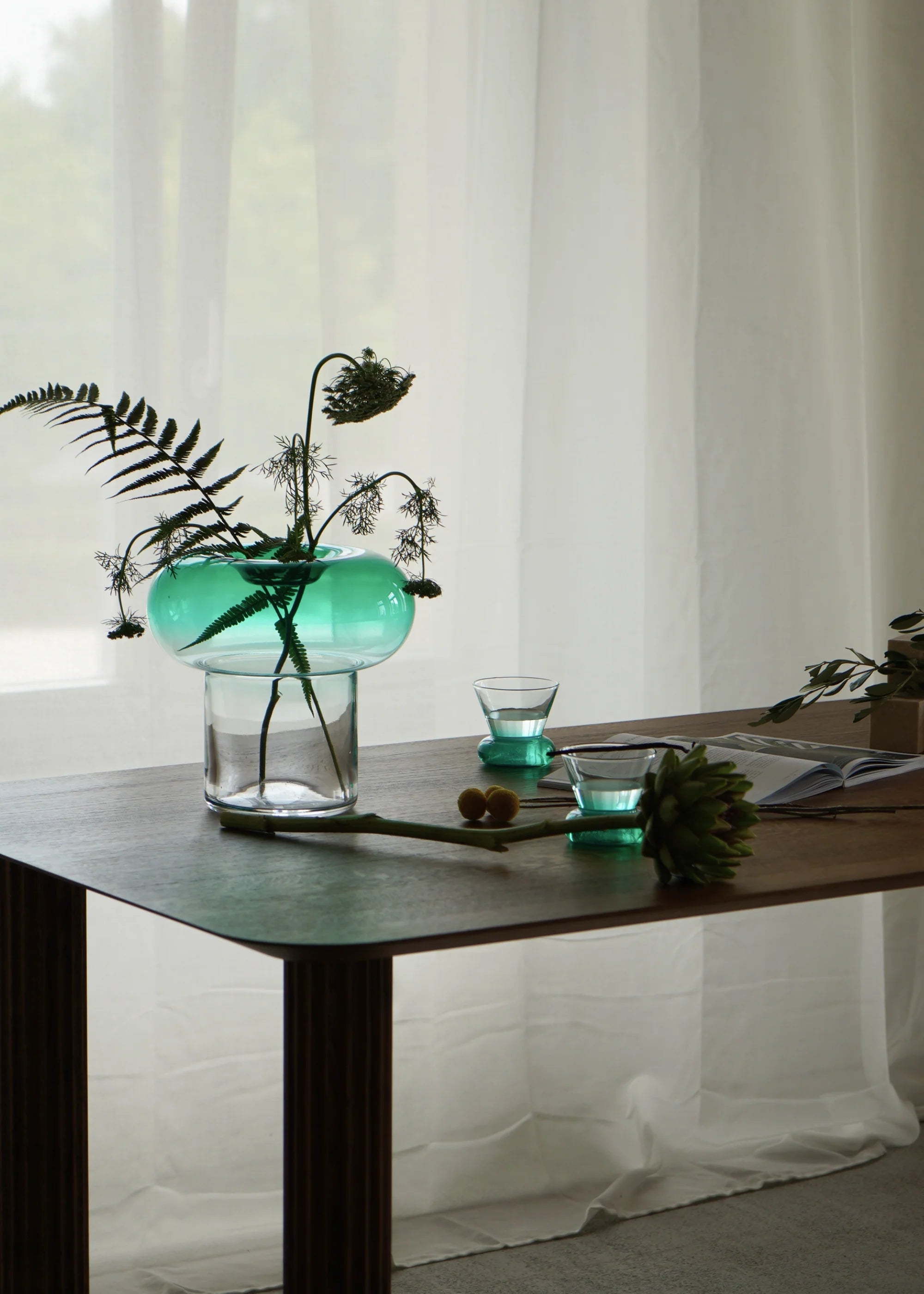 Wazon ORIO zielone szkło dmuchane