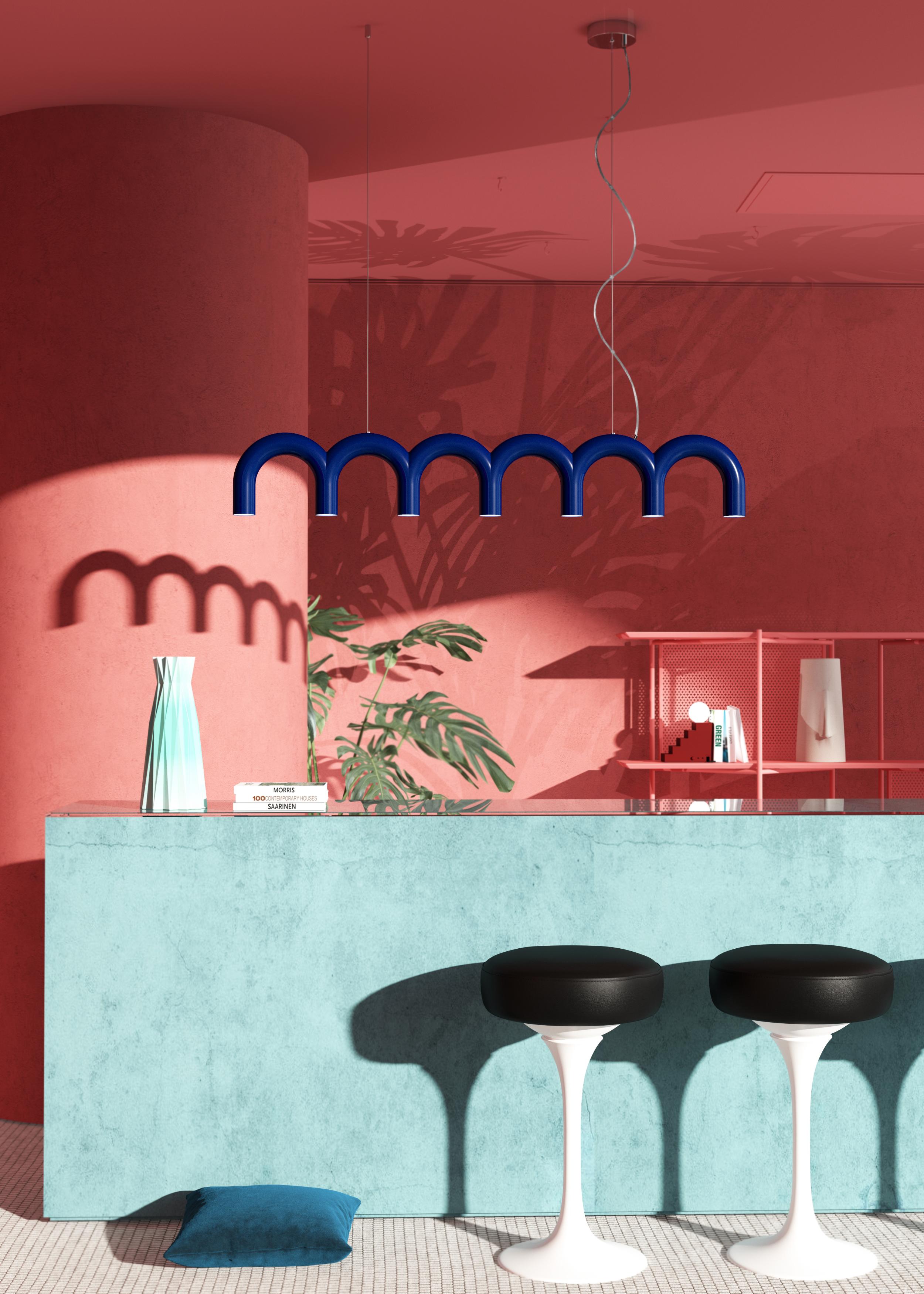 Lampa wisząca ARCH STRAIGHT niebieski