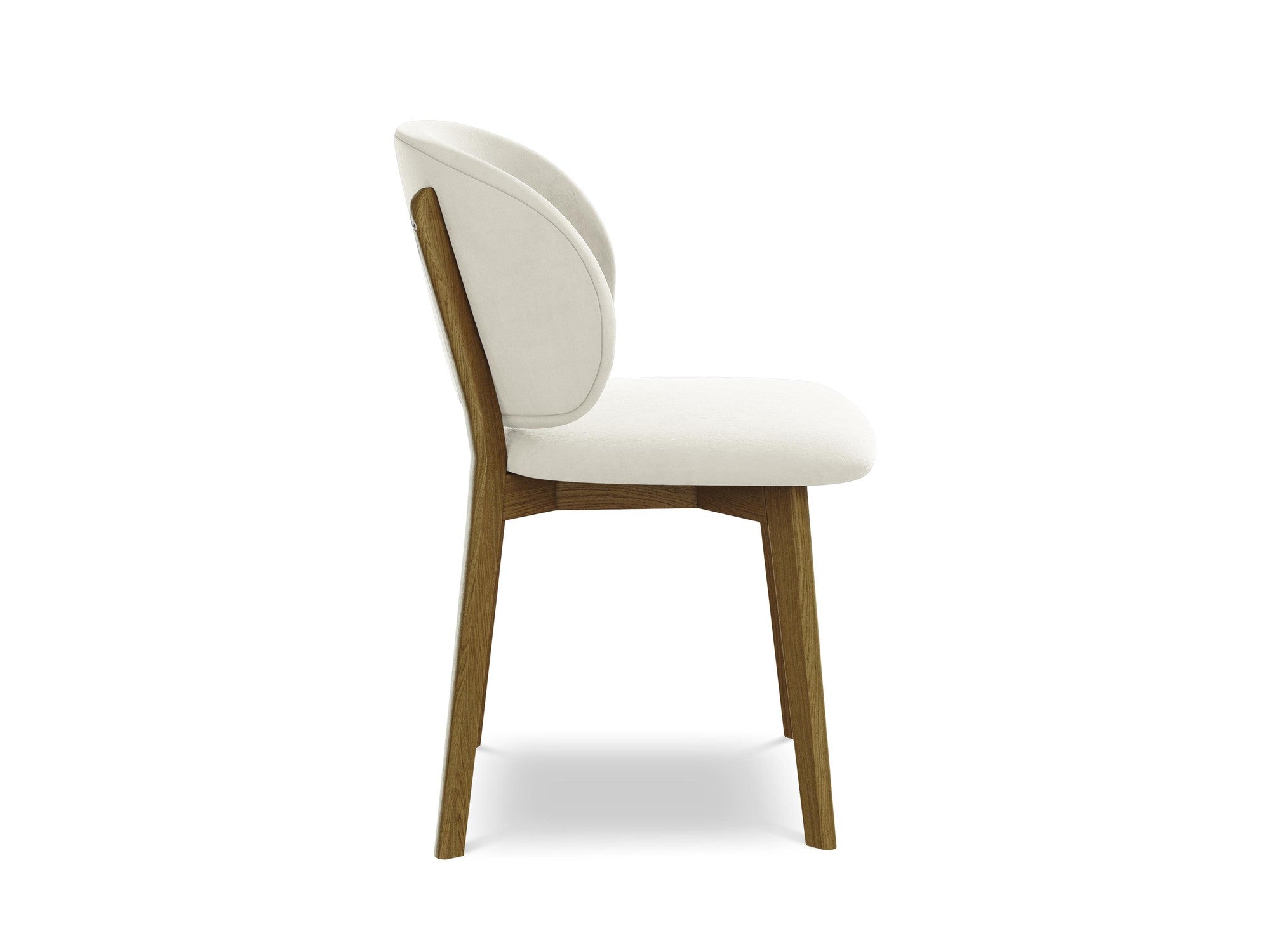 Velvet Chair PAHOA Light Beige with Beech Base