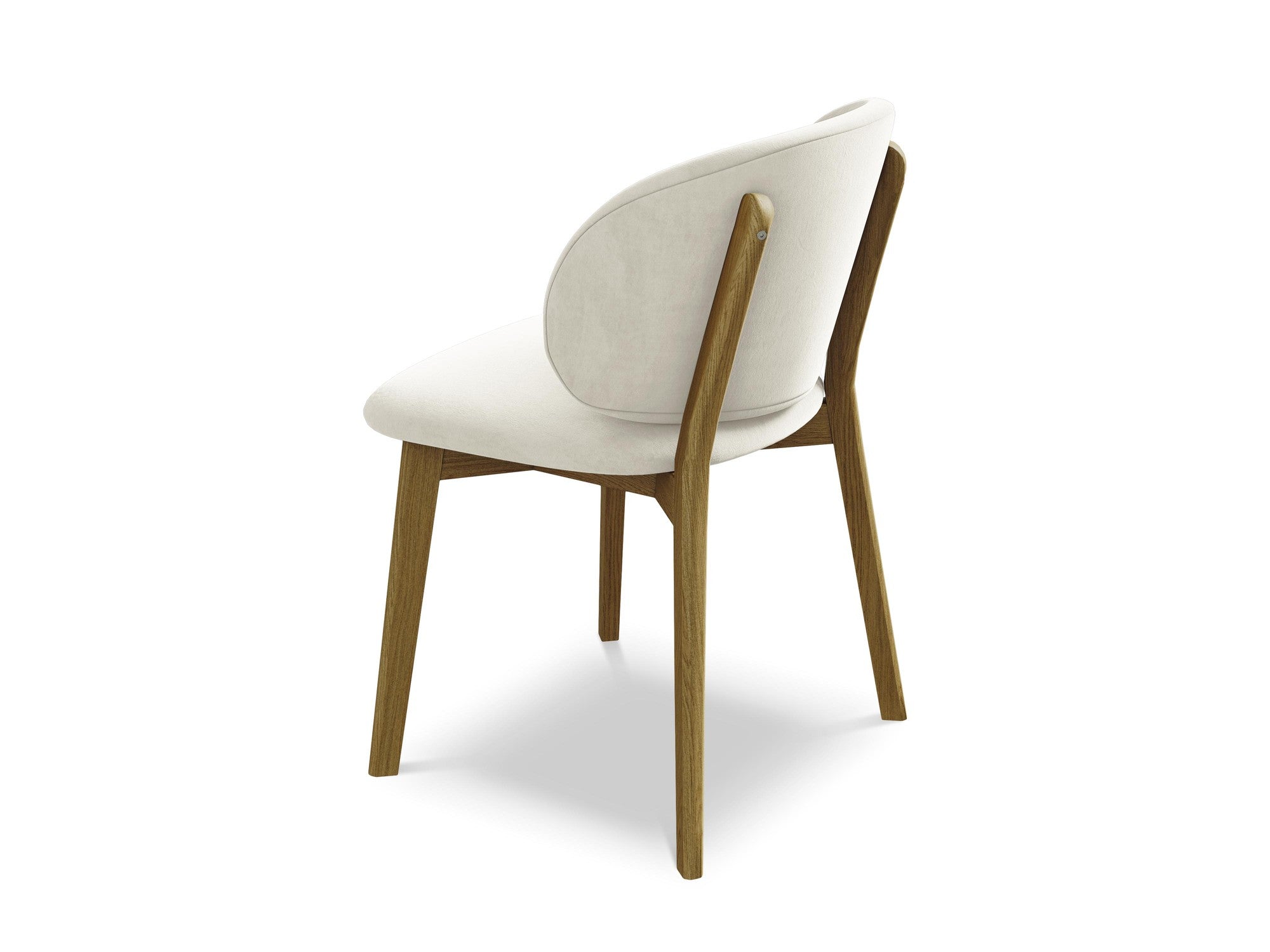 Velvet Chair PAHOA Light Beige with Beech Base