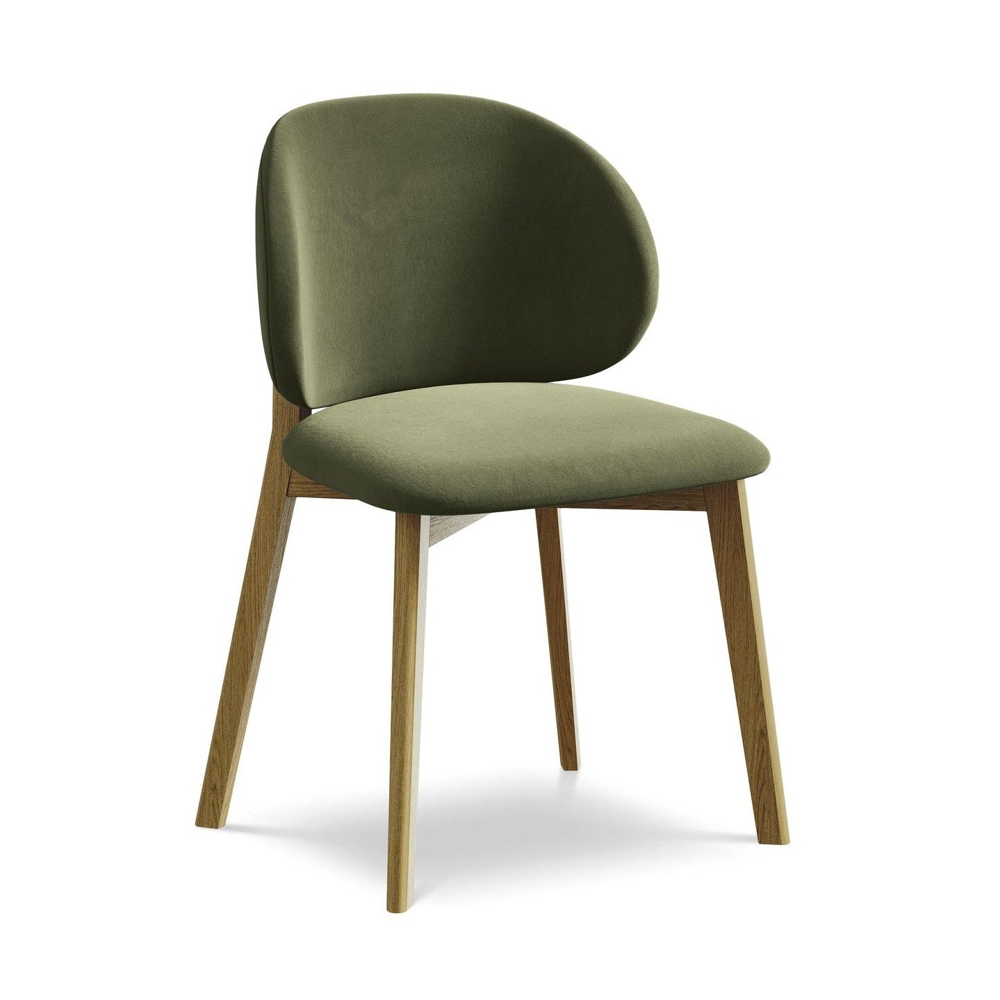 Velvet Chair PAHOA Olive with Beech Base