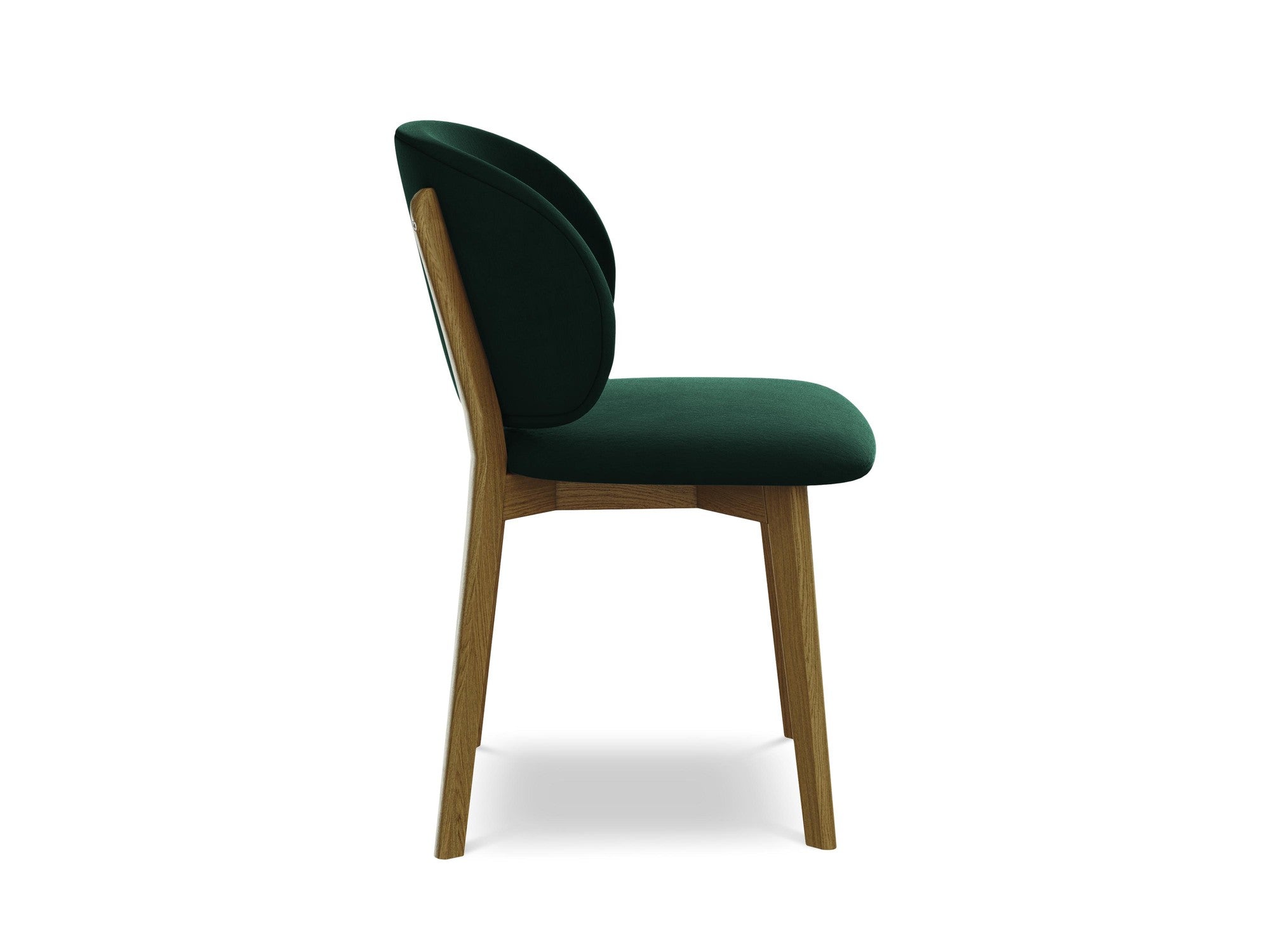 Velvet Chair PAHOA in Bottle Green with Beech Base