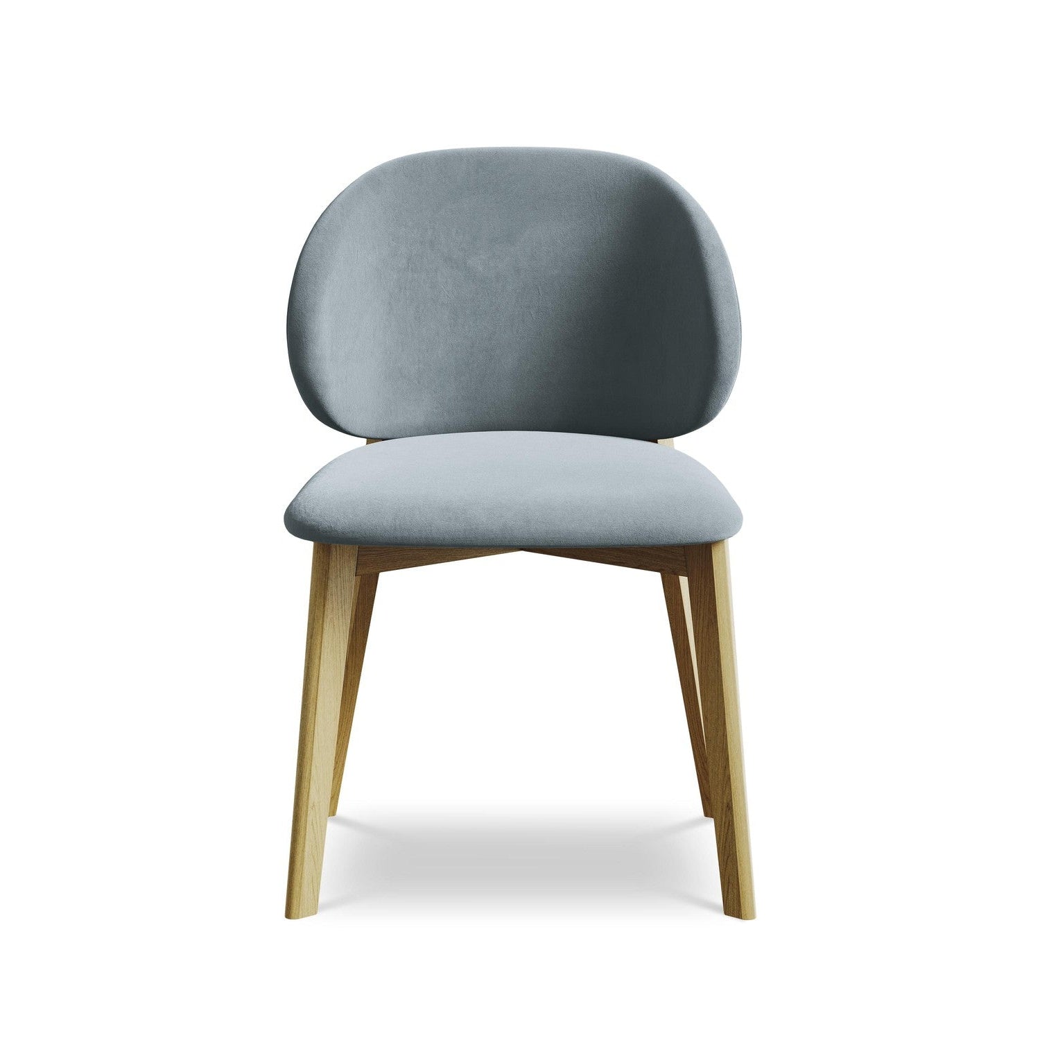 Samtstuhl PAHOA hellblau mit Buchenbasis