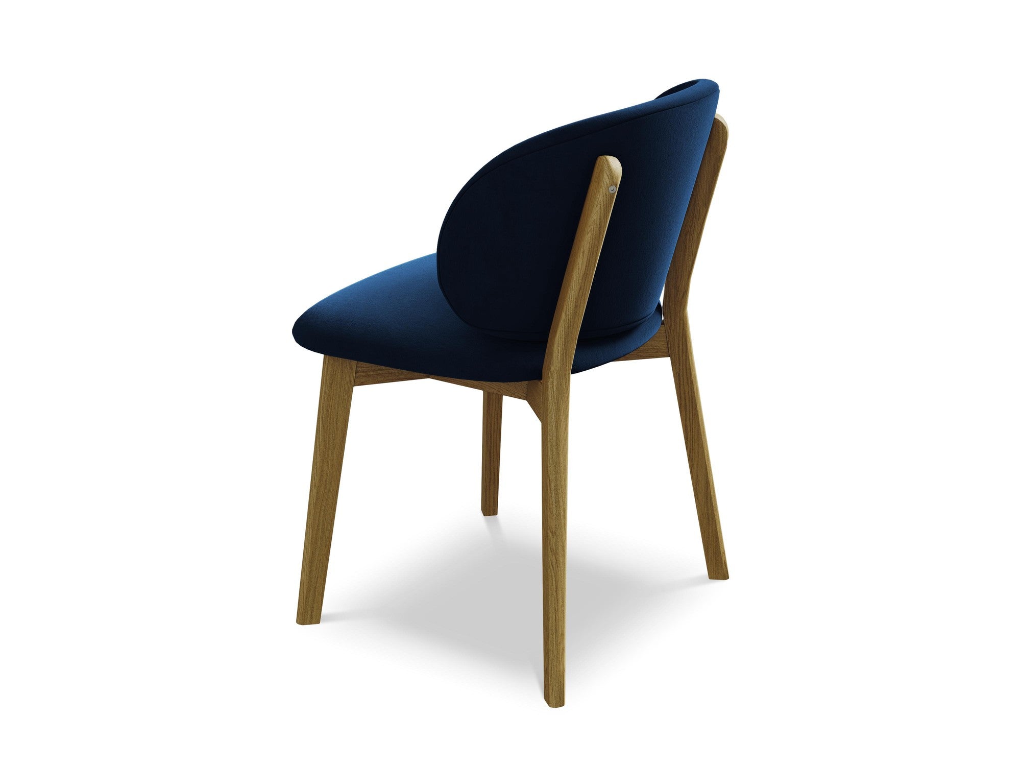 Velvet Chair PAHOA Royal Blue with Beech Base