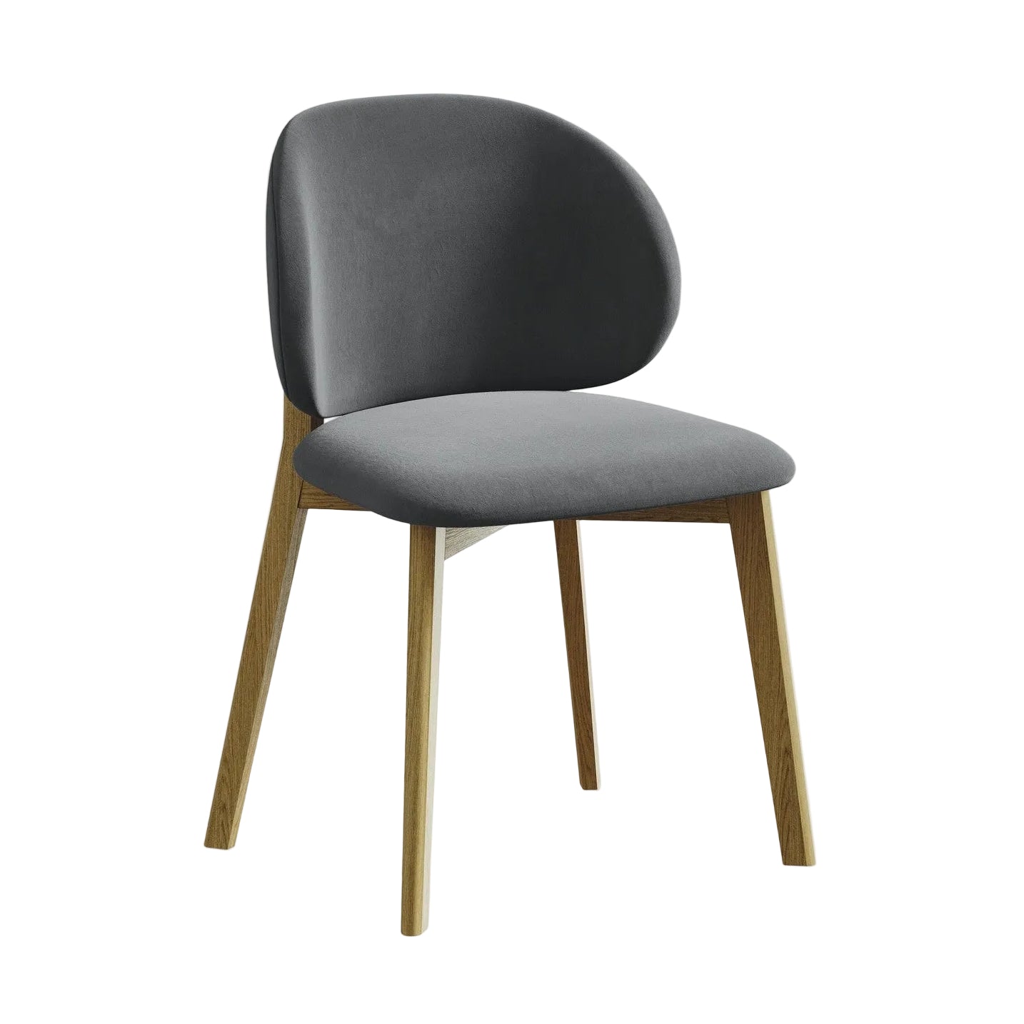 Velvet Chair PAHOA Steel Gray with Beech Base