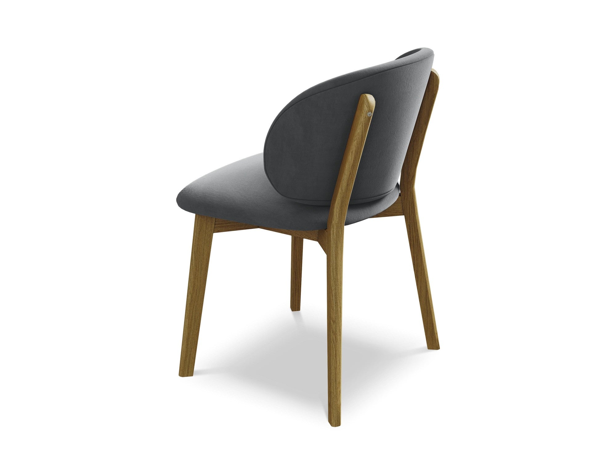 Velvet Chair PAHOA Steel Gray with Beech Base