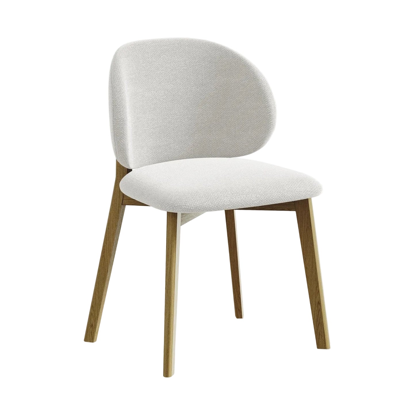 PAHOA Chair in White Boucle with Beech Base