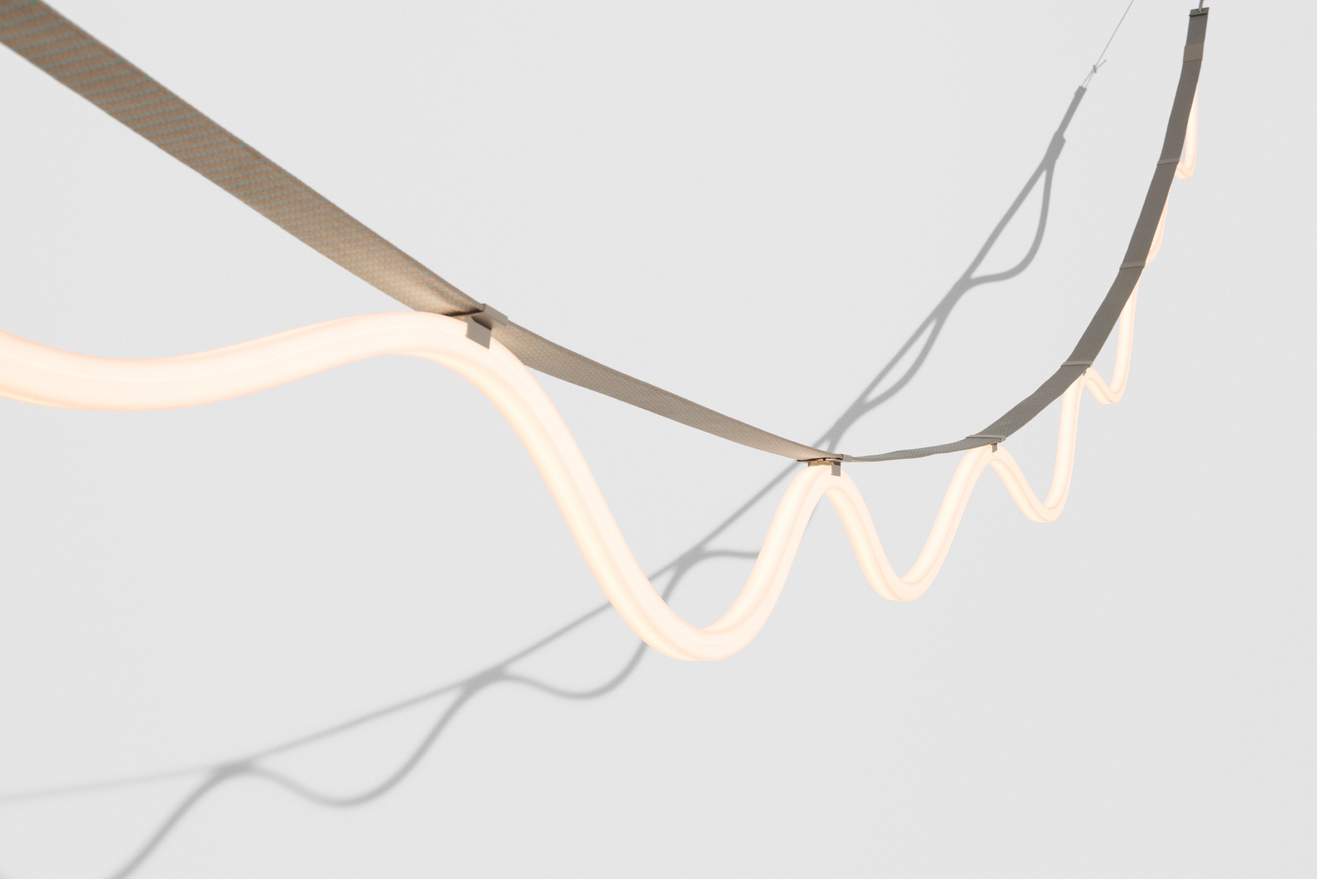 Lampa wisząca SPLINE beżowy z niebieskim
