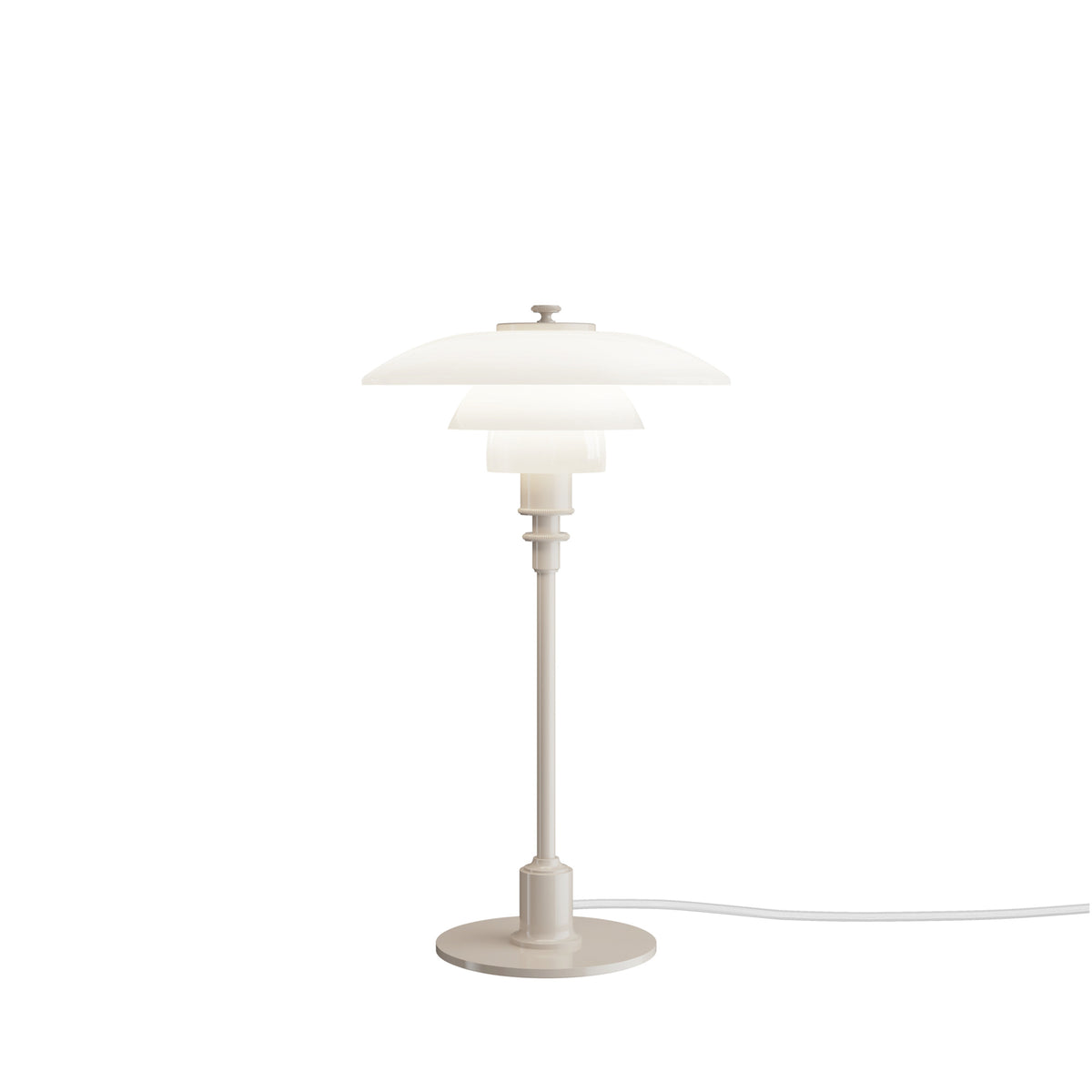 Lampa stołowa PH 2/1 biały z beżową podstawą