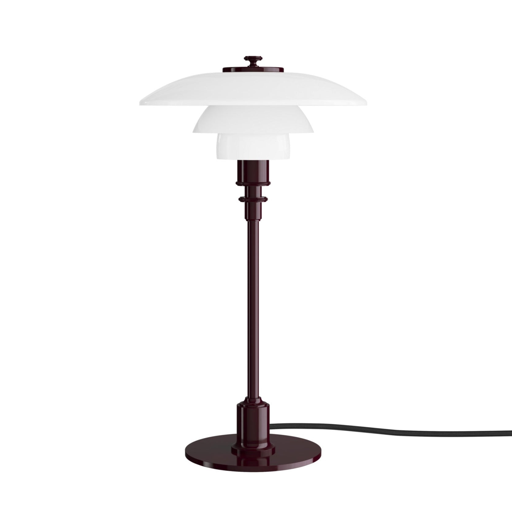 Lampa stołowa PH 2/1 biały z bordową podstawą