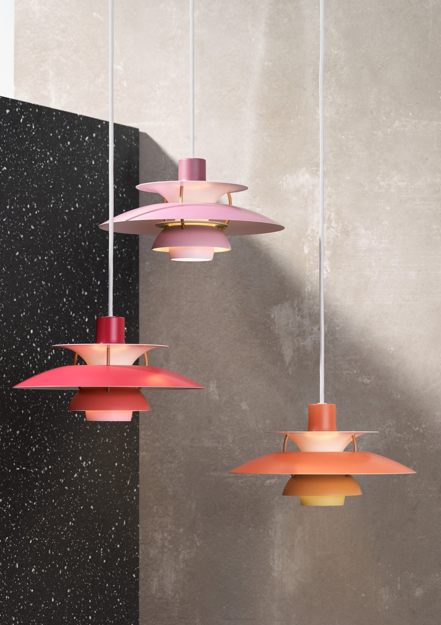 Lampa wisząca PH 5 odcienie czerwonego