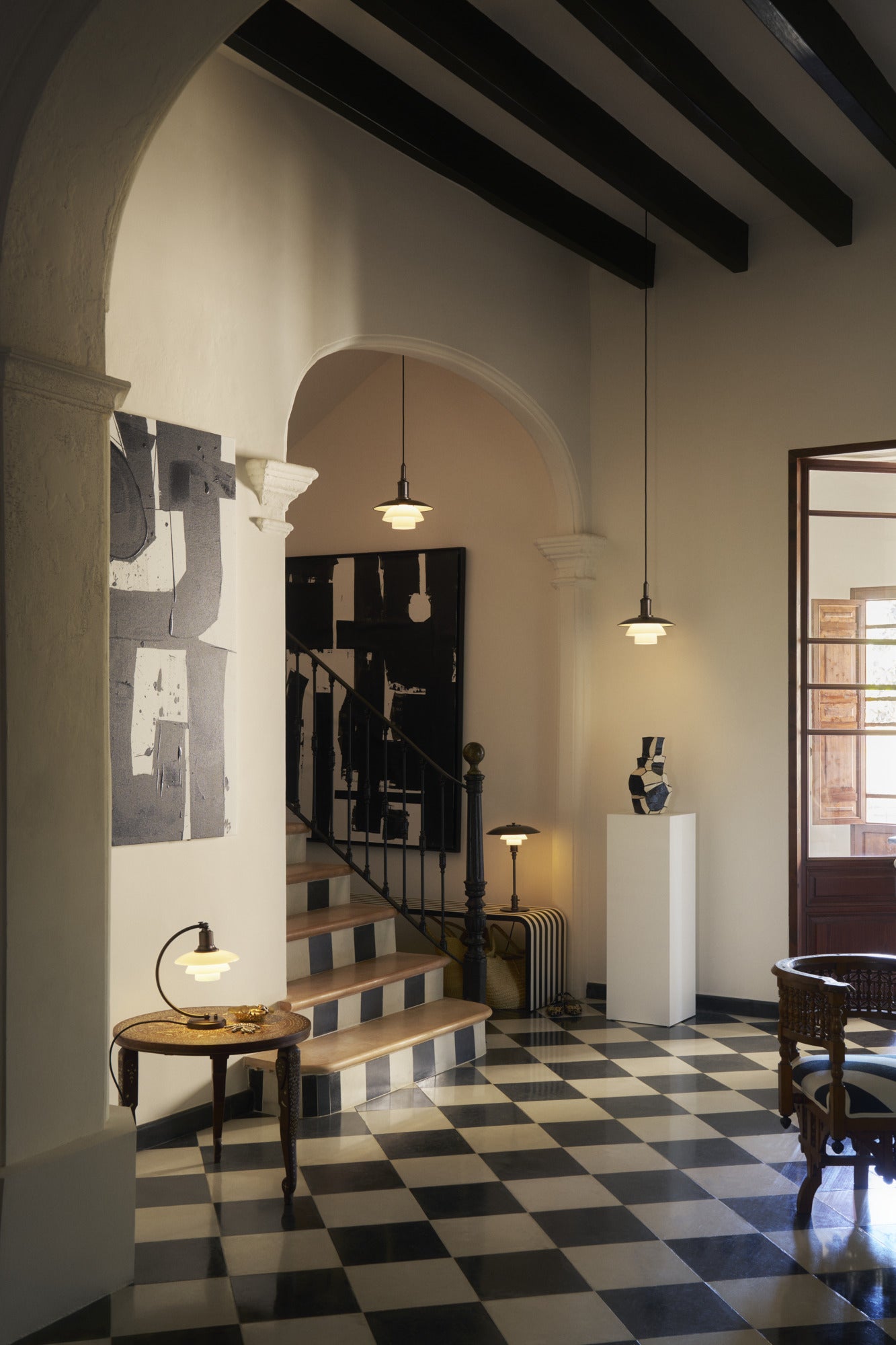 Lampa wisząca PH 3/3 biały z czarnym matowym wykończeniem