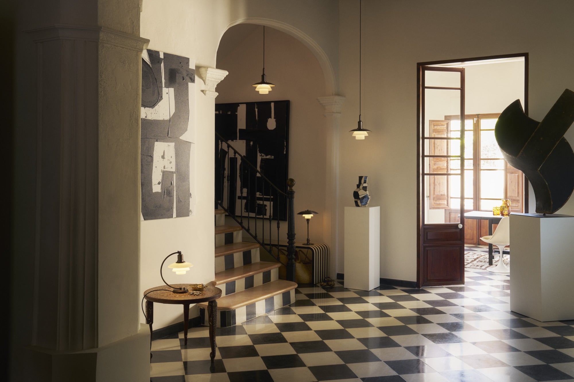 Lampa wisząca PH 3/3 biały z czarnym matowym wykończeniem