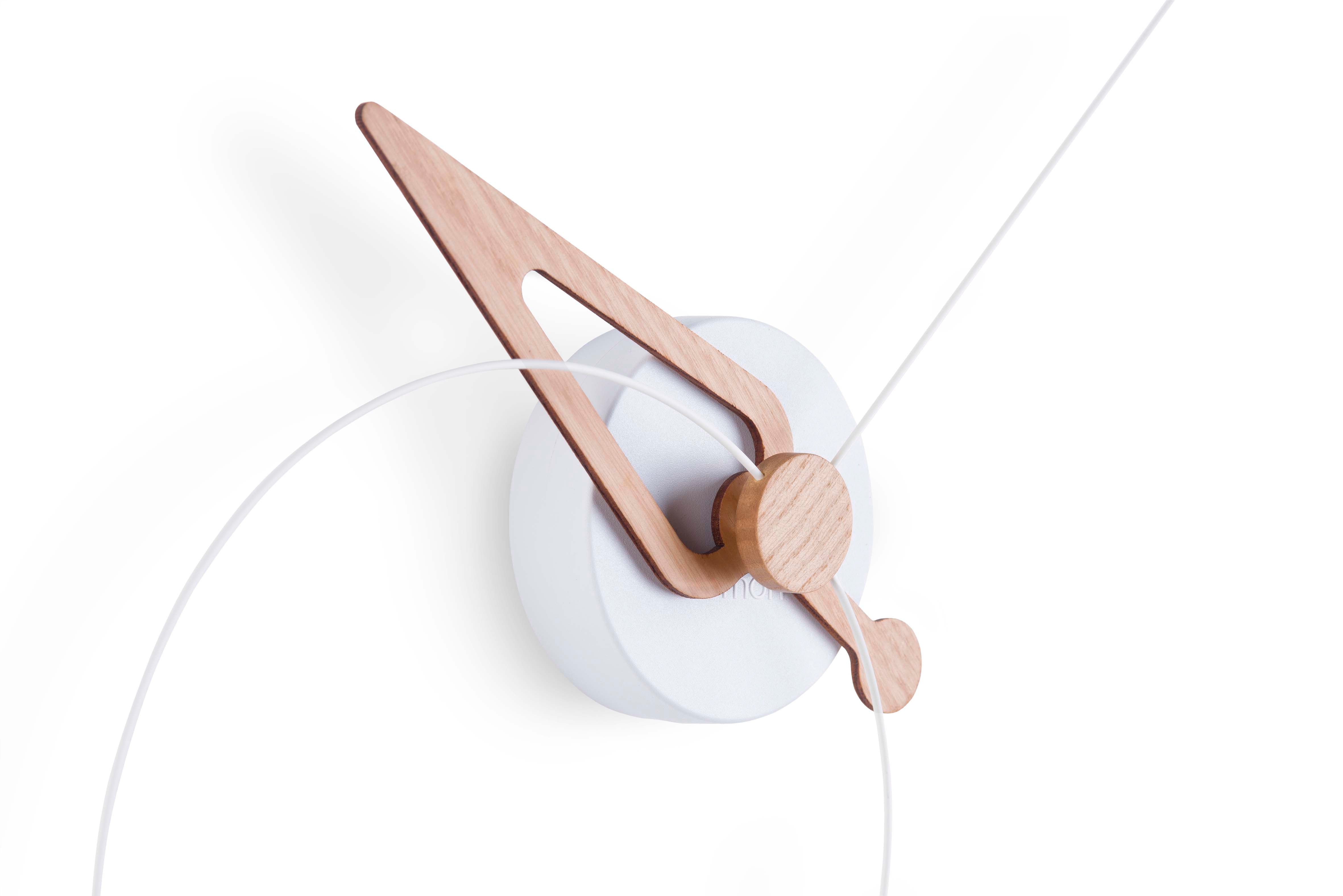 PICO wall clock oak wood with white